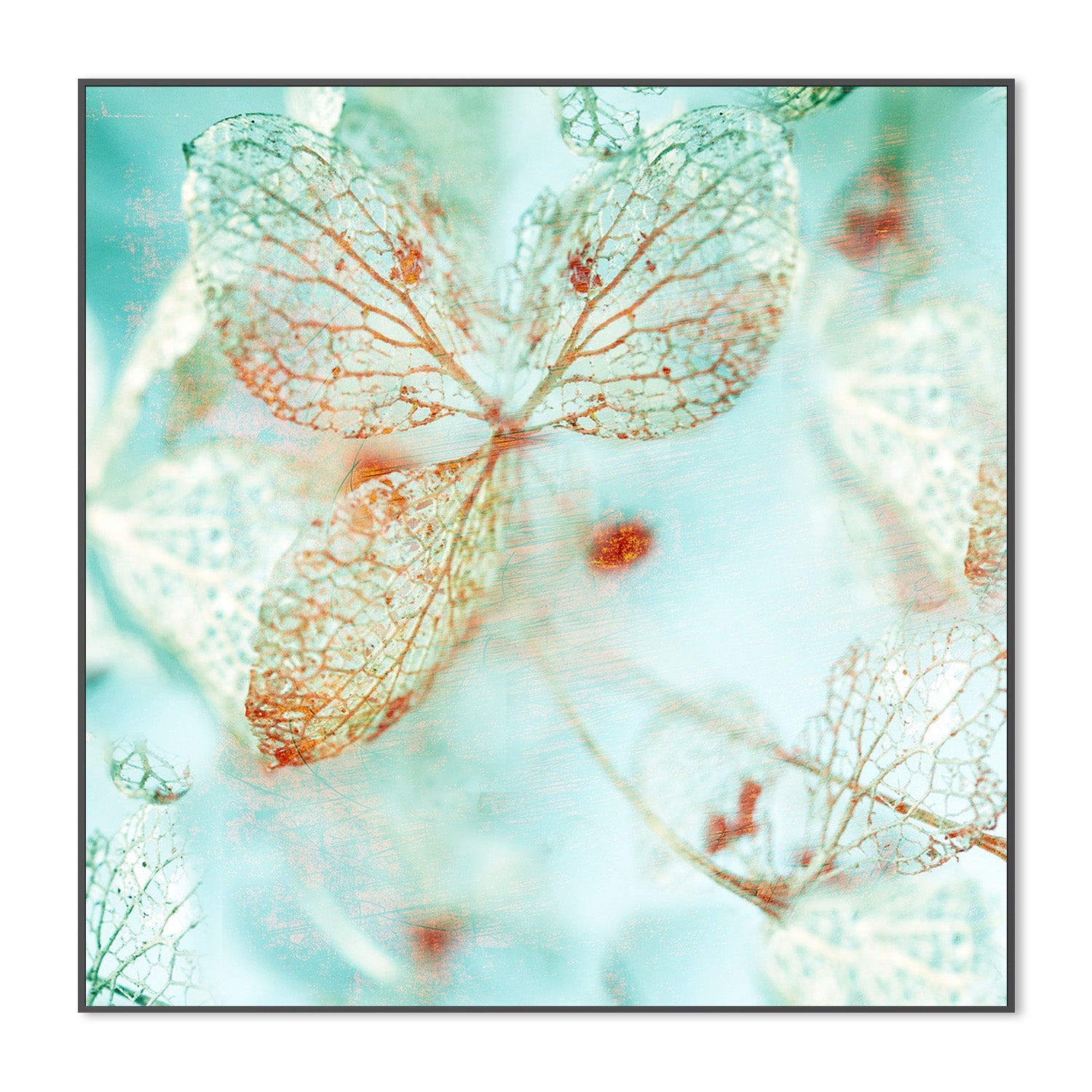 wall-art-print-canvas-poster-framed-Floral Blues, Style A-3