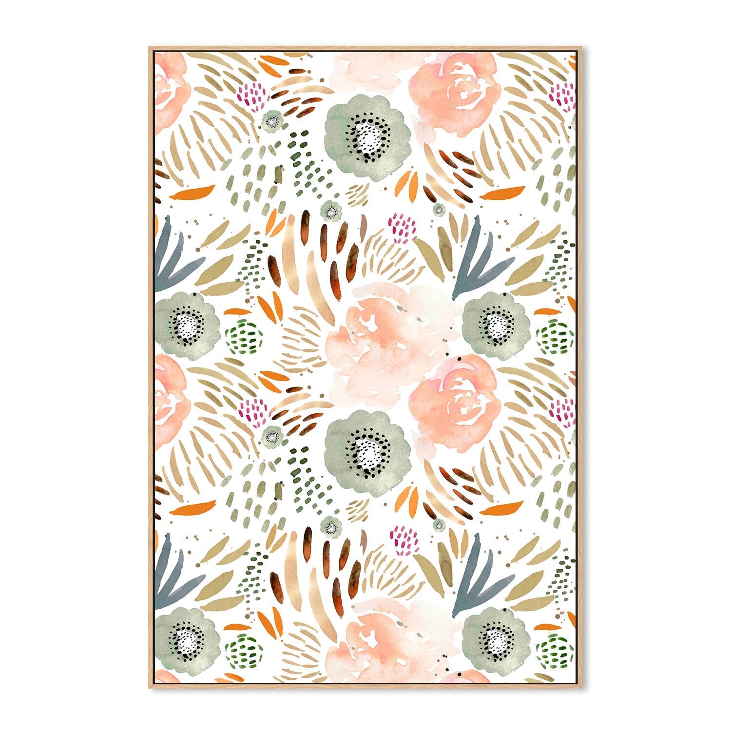 wall-art-print-canvas-poster-framed-Floral Peach and Orange , By Leah Straatsma-4