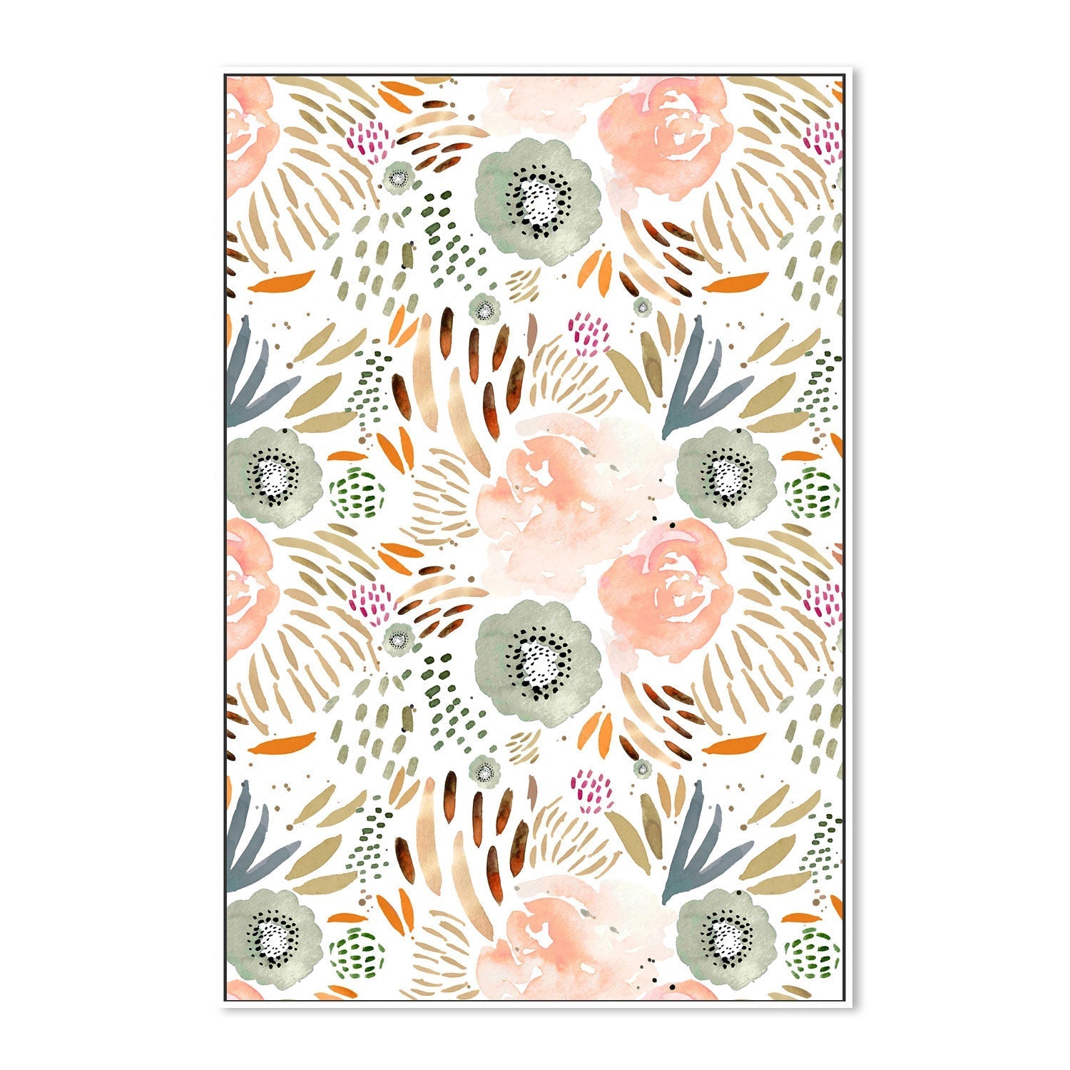 wall-art-print-canvas-poster-framed-Floral Peach and Orange , By Leah Straatsma-5