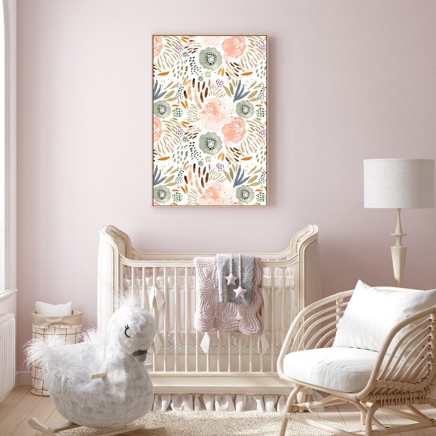 wall-art-print-canvas-poster-framed-Floral Peach and Orange , By Leah Straatsma-7