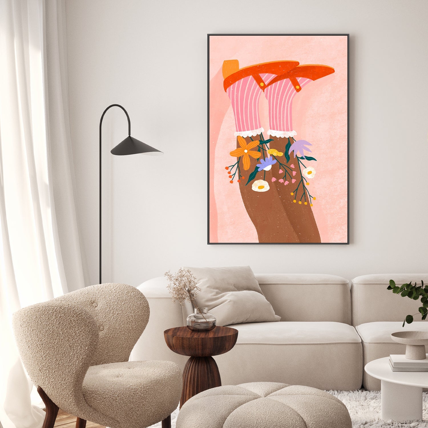 wall-art-print-canvas-poster-framed-Floral Socks-2