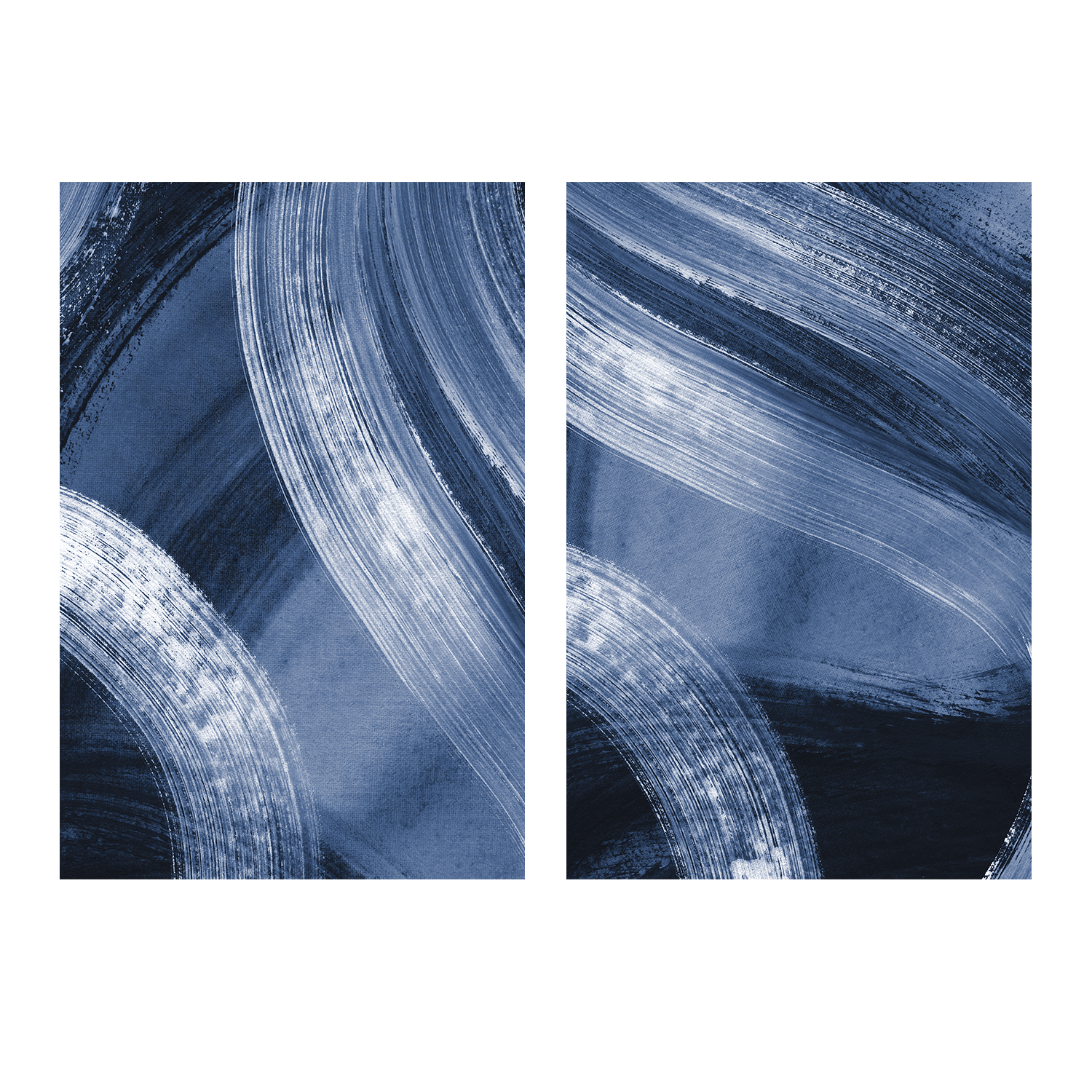wall-art-print-canvas-poster-framed-Flow States Blue, Style A & B, Set Of 2 , By Danushka Abeygoda-1