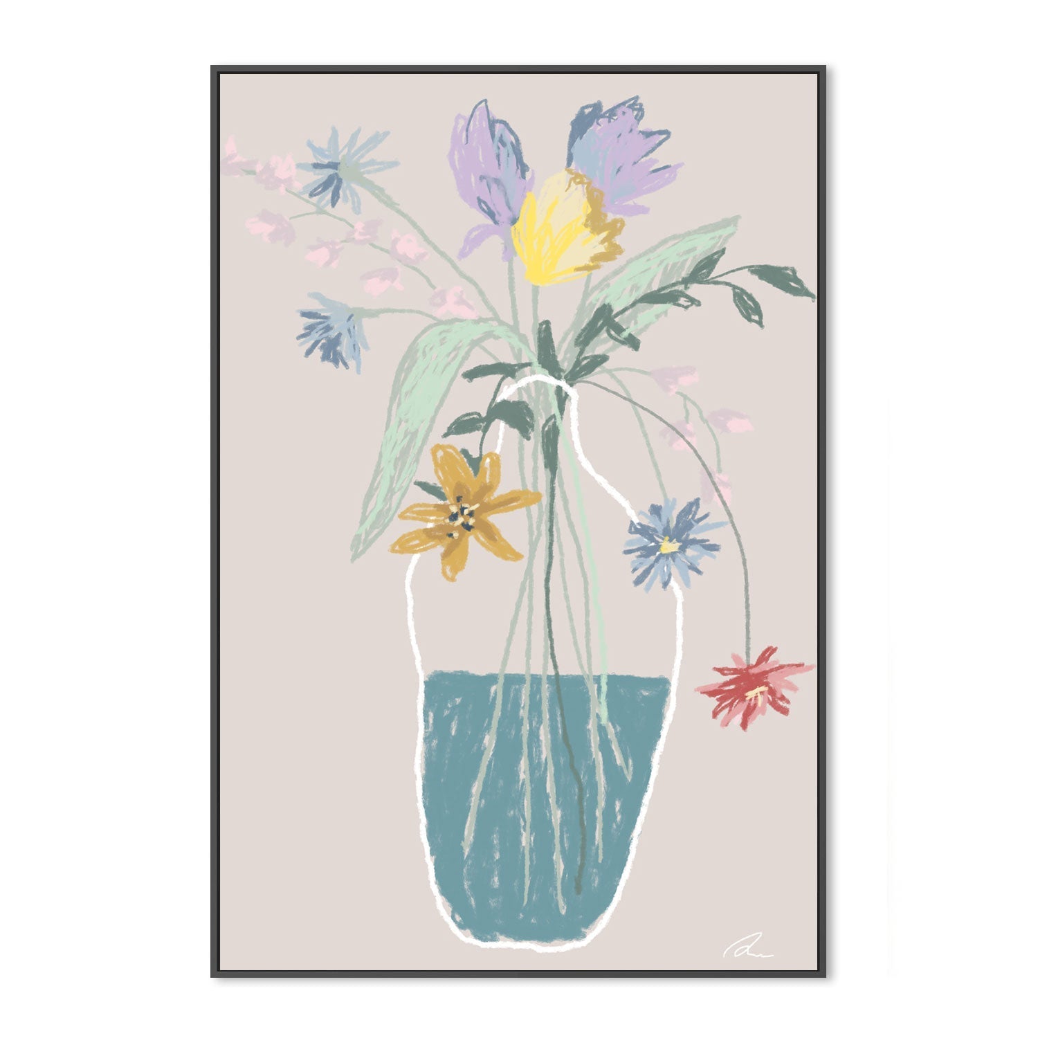 wall-art-print-canvas-poster-framed-Flower Bouquet-by-Plus X Studio-Gioia Wall Art