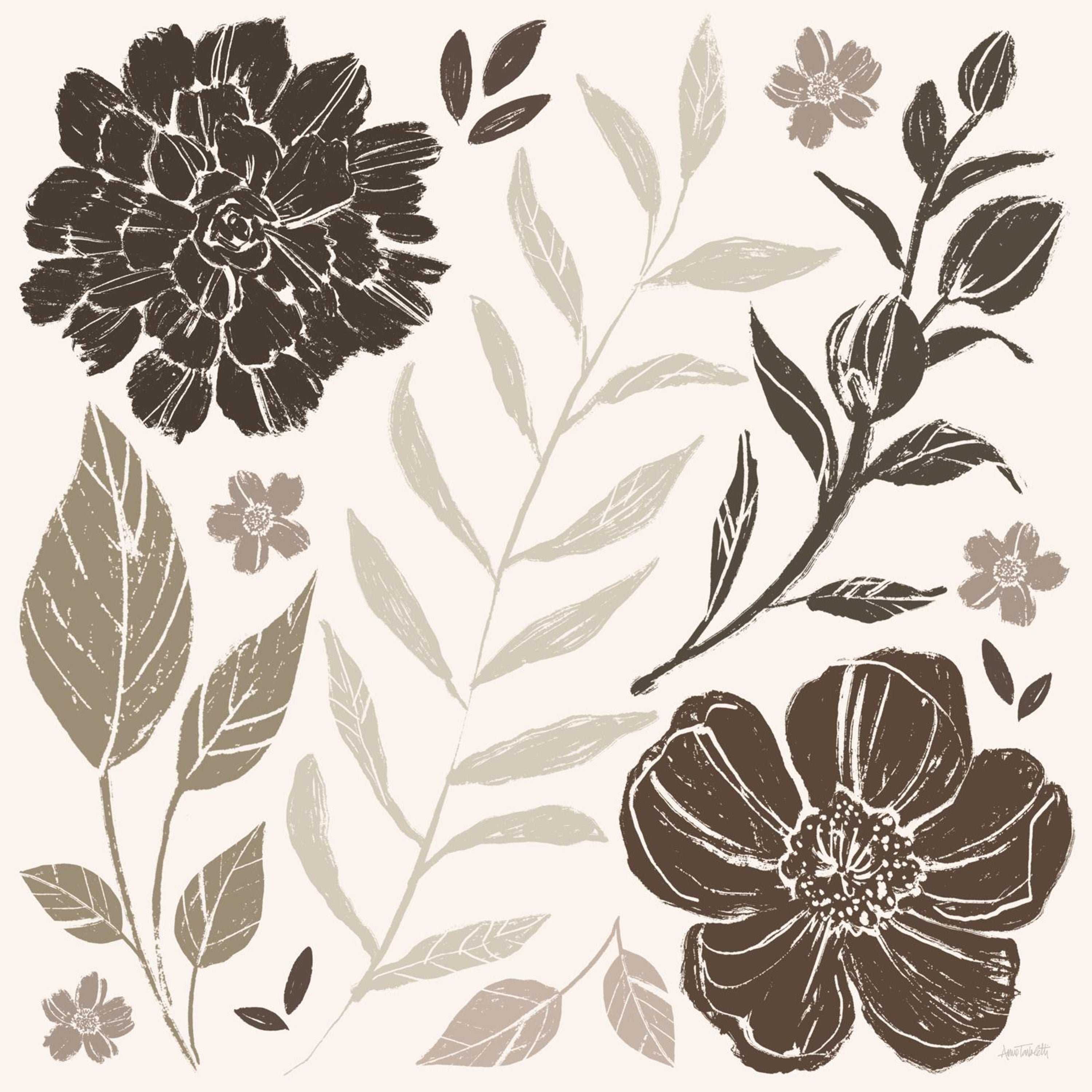wall-art-print-canvas-poster-framed-Flower Feast, Style A, Brown-1