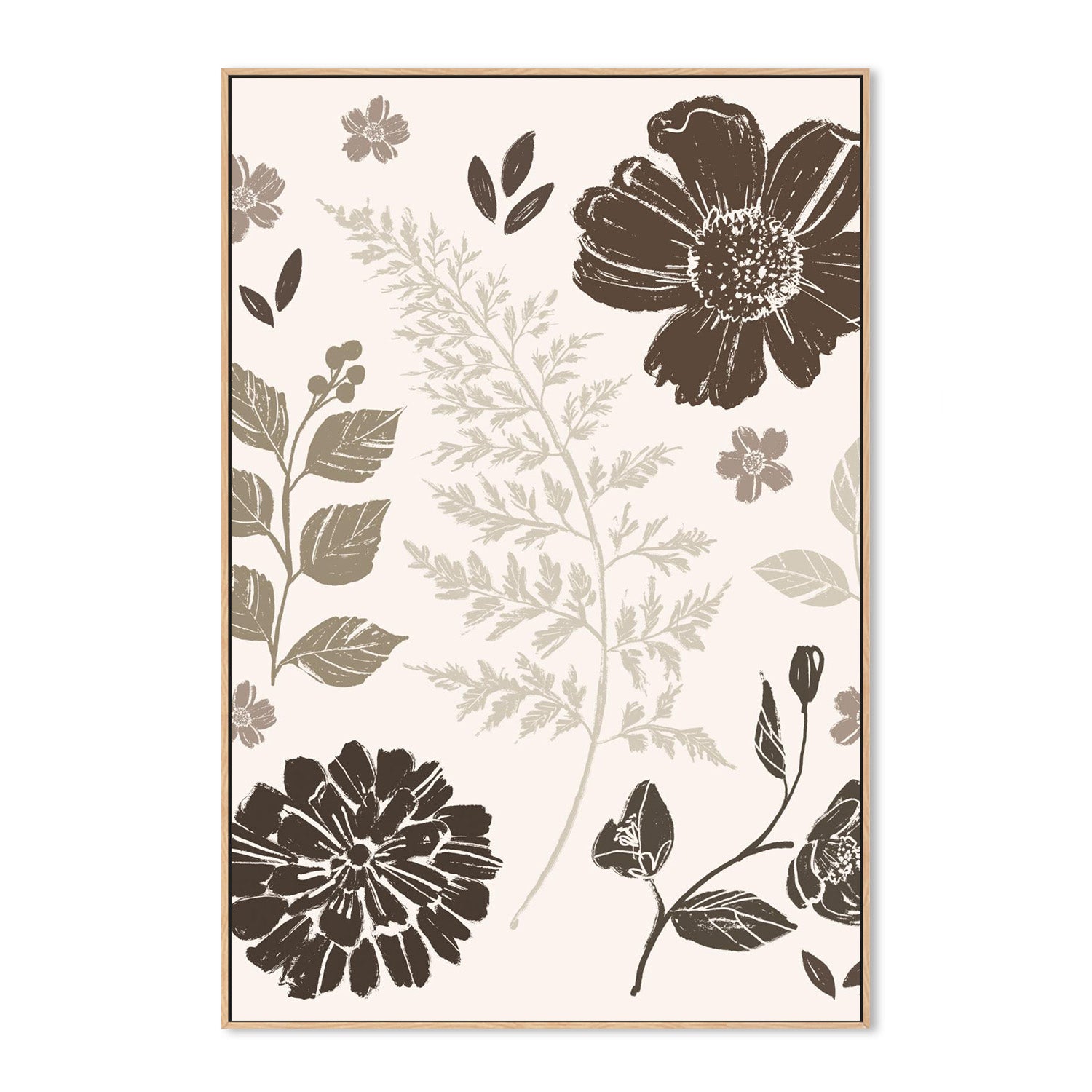 wall-art-print-canvas-poster-framed-Flower Feast , Style B, Brown v2-4