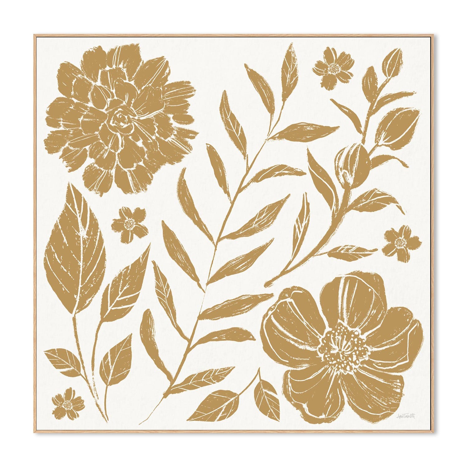wall-art-print-canvas-poster-framed-Flower Fest, Style A, Mono-4