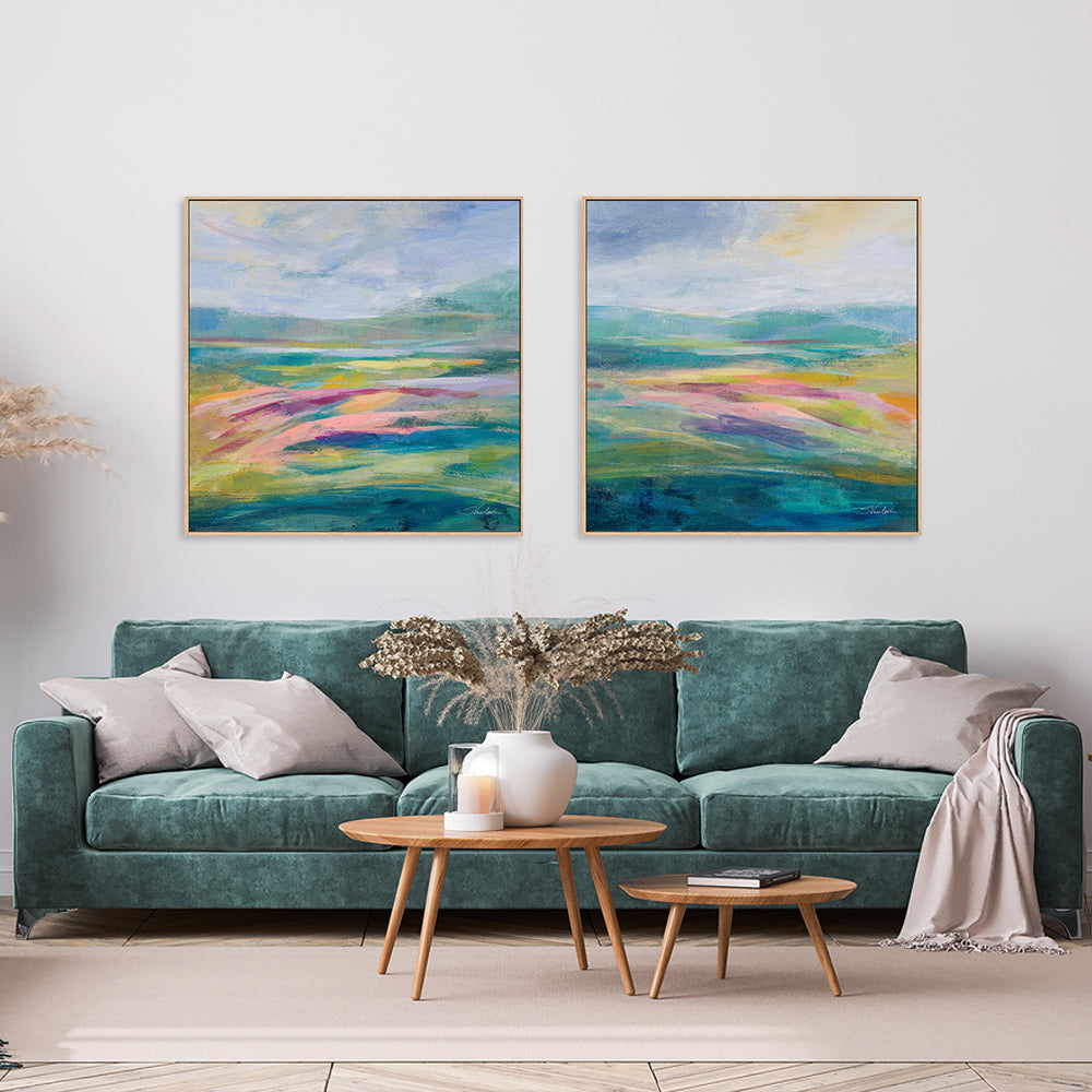 wall-art-print-canvas-poster-framed-Flower Hill, Set of 2-by-Silvia Vassileva-Gioia Wall Art
