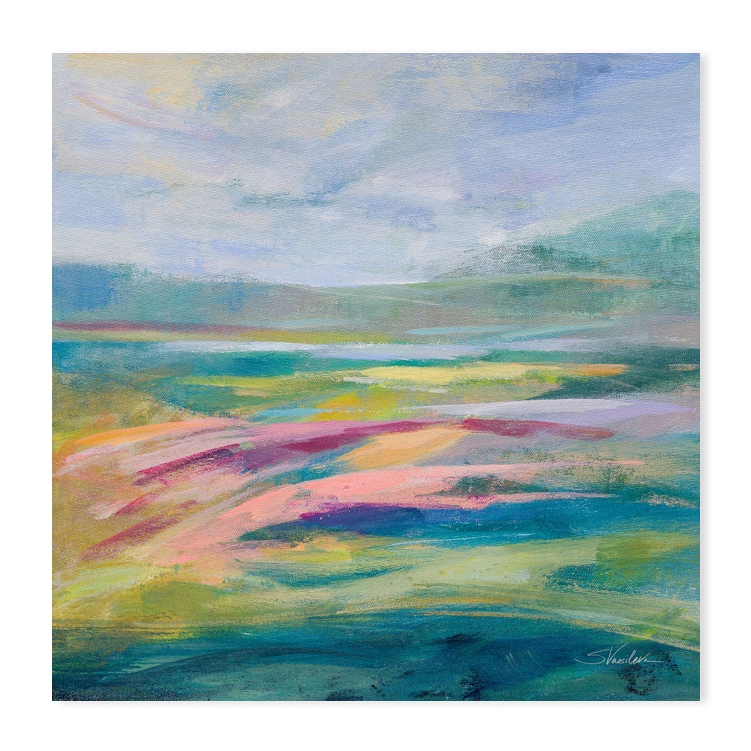 wall-art-print-canvas-poster-framed-Flower Hill, Style A-by-Silvia Vassileva-Gioia Wall Art