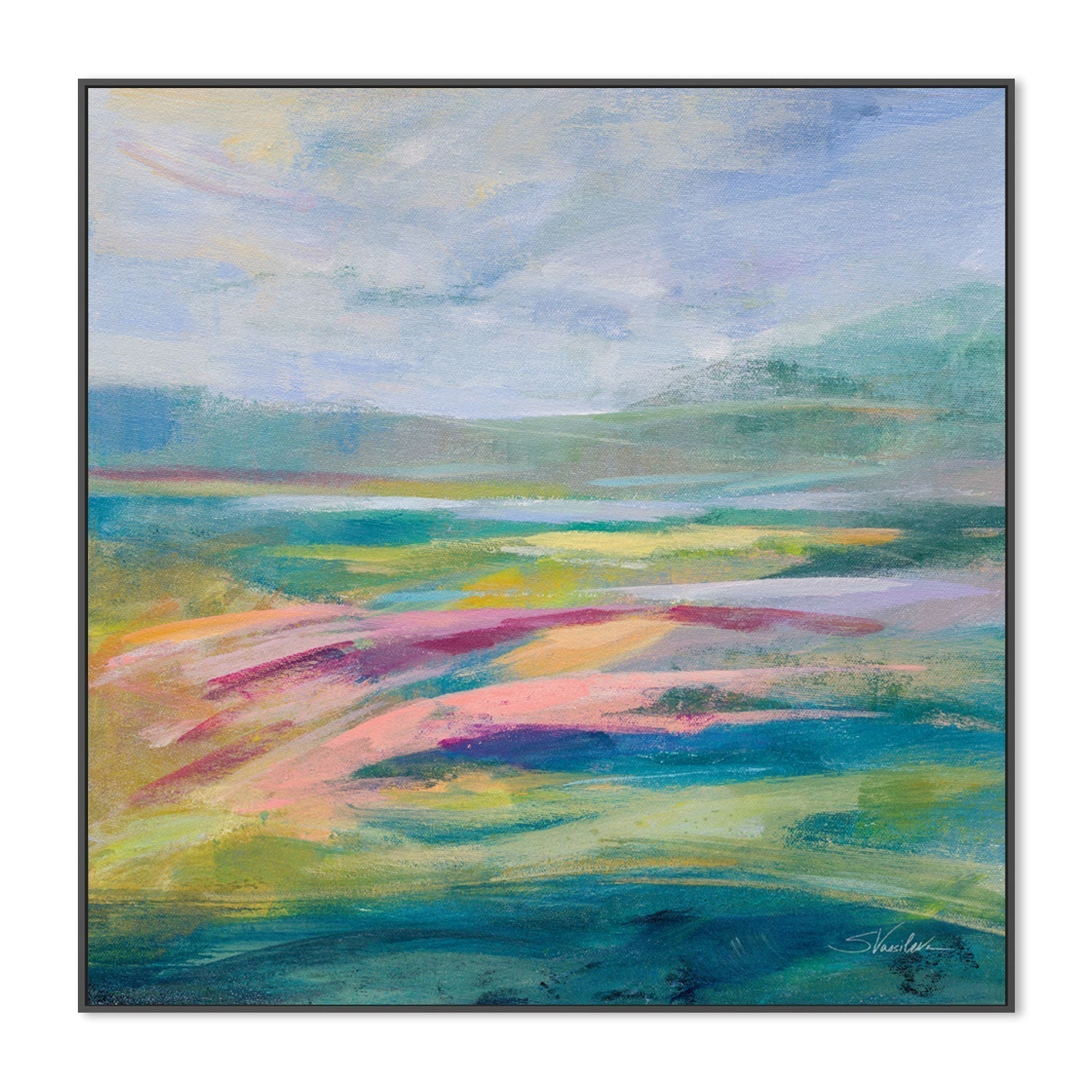 wall-art-print-canvas-poster-framed-Flower Hill, Style A-by-Silvia Vassileva-Gioia Wall Art