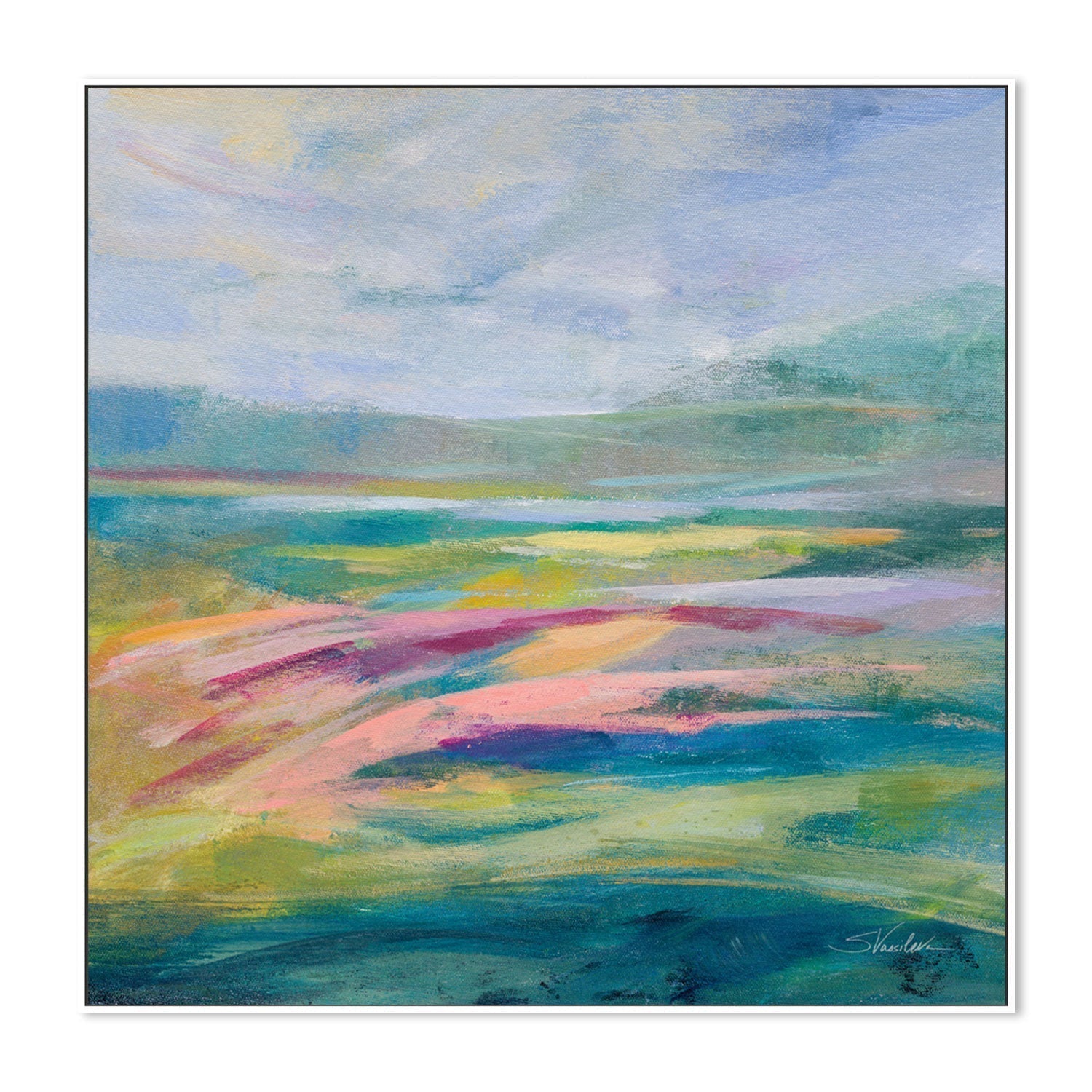 wall-art-print-canvas-poster-framed-Flower Hill, Style A-by-Silvia Vassileva-Gioia Wall Art