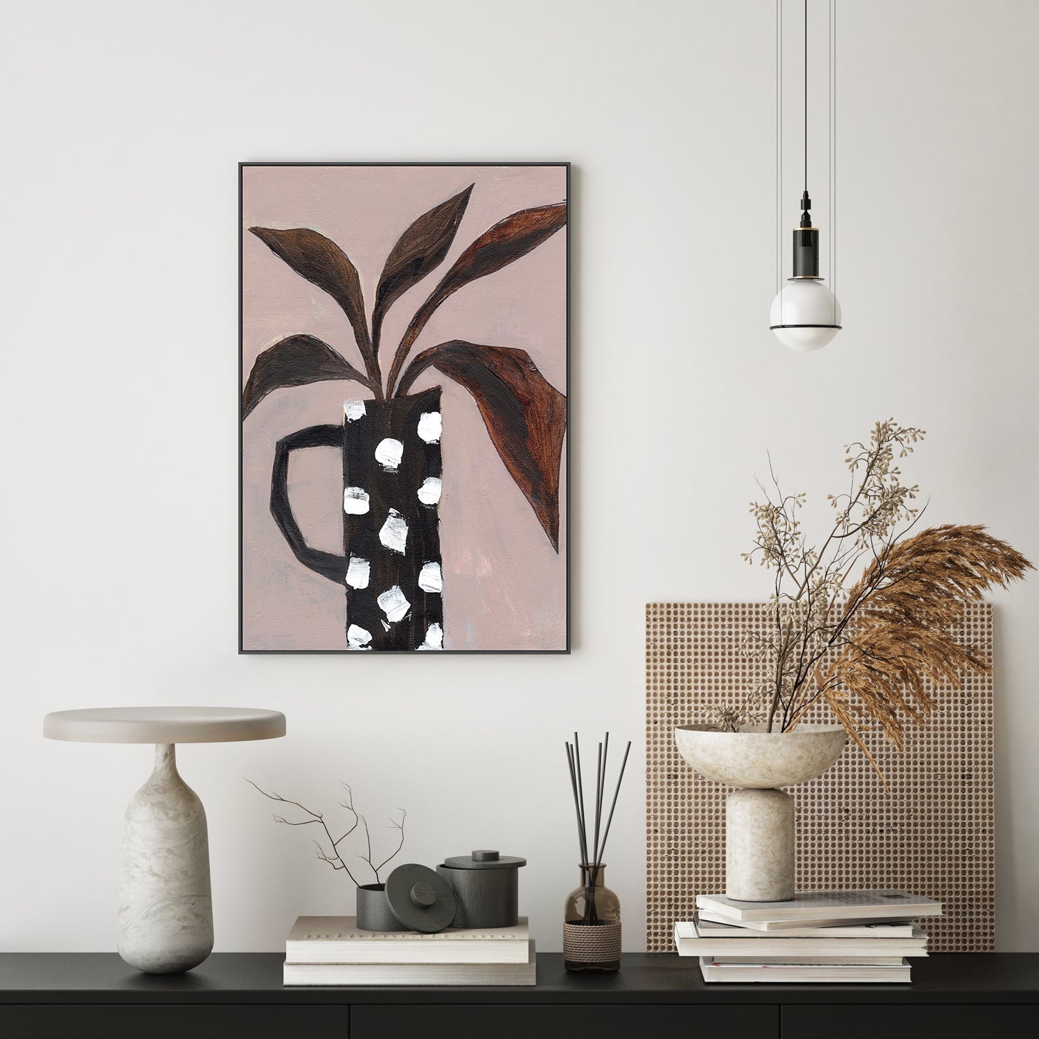 wall-art-print-canvas-poster-framed-Flower Vase, Style A , By Nikita Jariwala-7