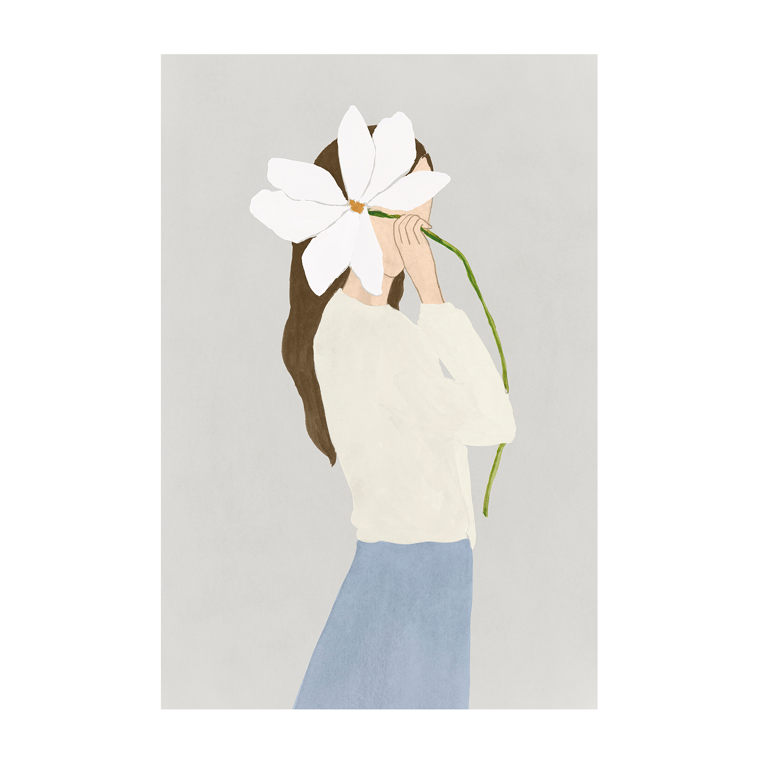 wall-art-print-canvas-poster-framed-Flower Woman, Style A , By Lily K-1