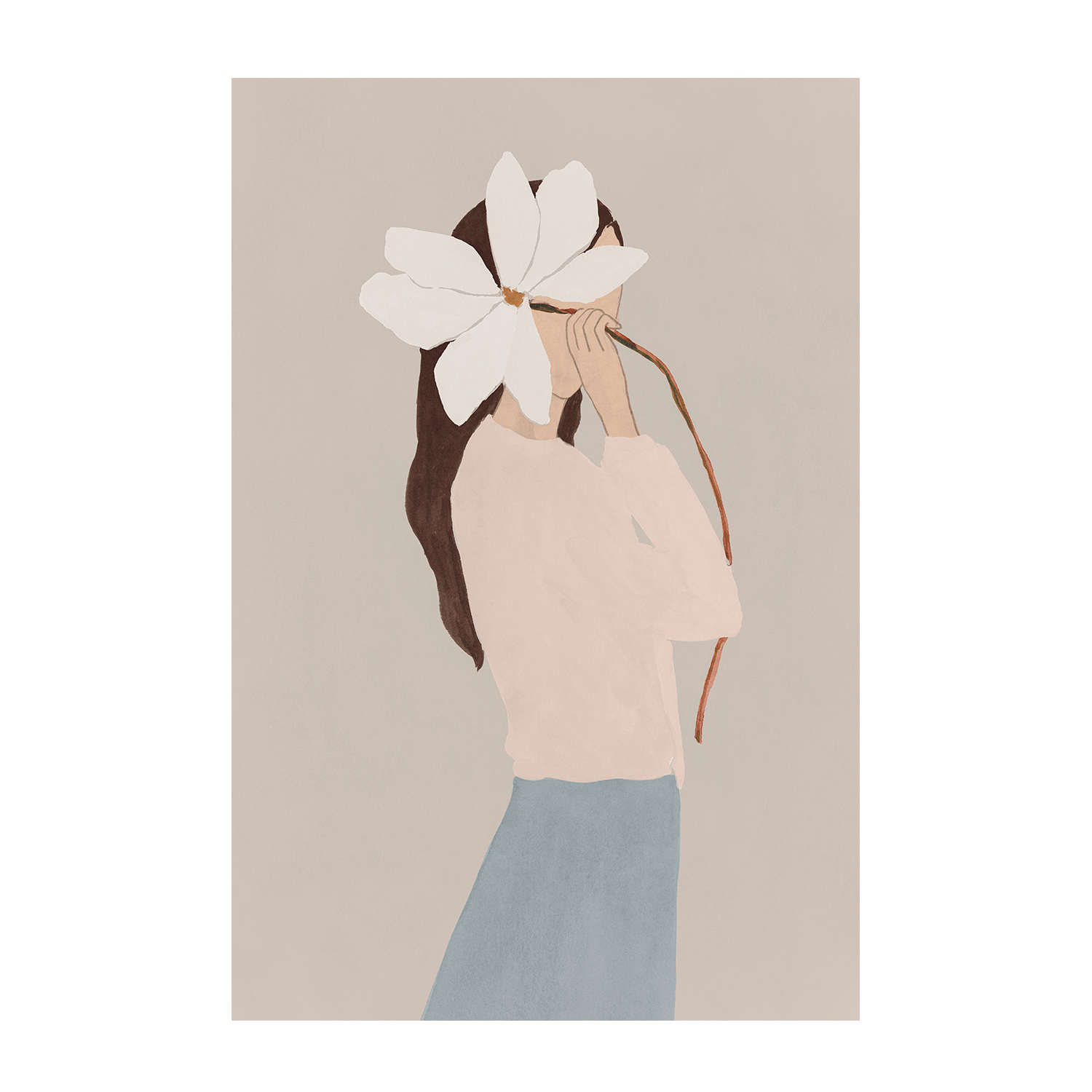 wall-art-print-canvas-poster-framed-Flower Woman, Style B , By Lily K-1