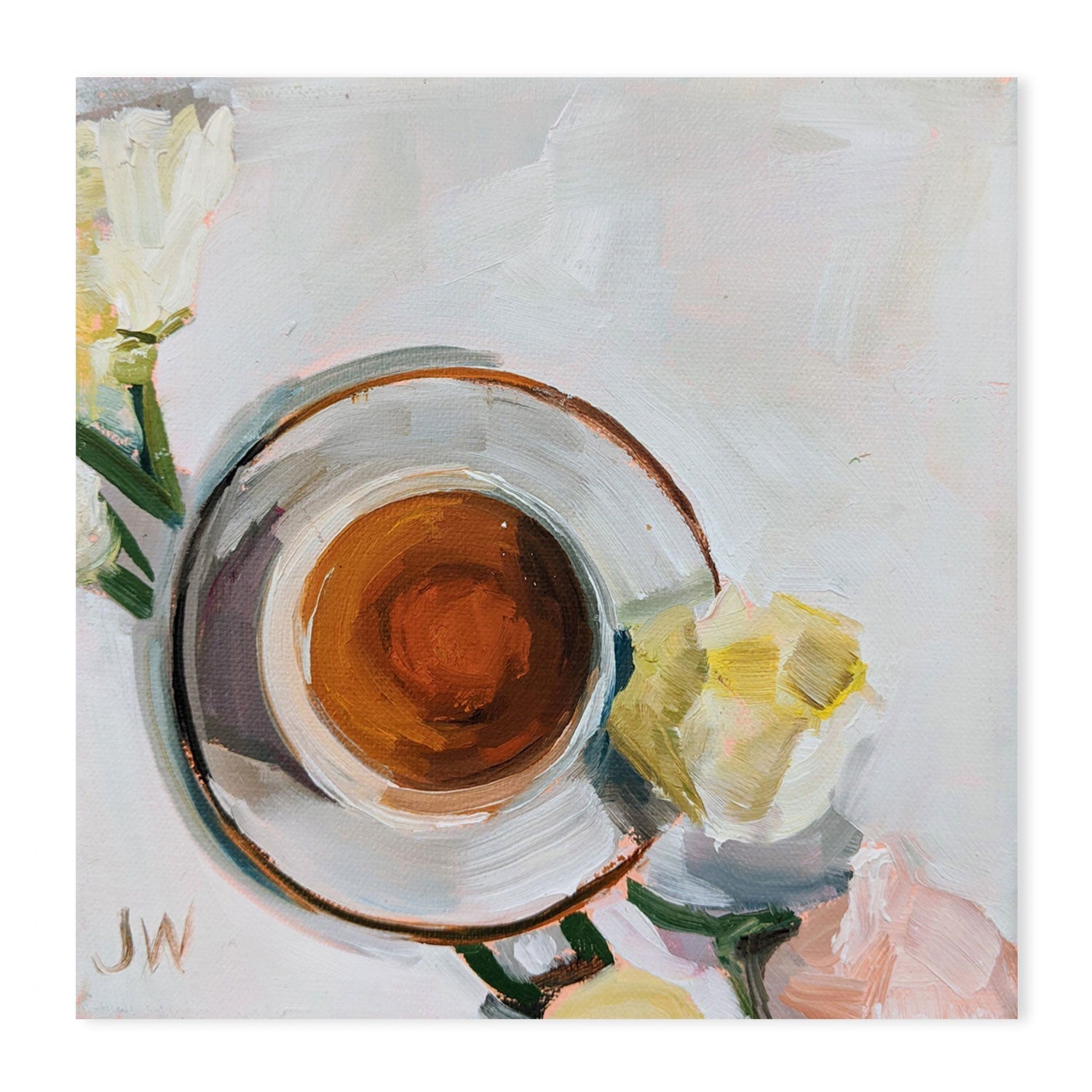 wall-art-print-canvas-poster-framed-Flowers And Tea-by-Jenny Westenhofer Art-Gioia Wall Art