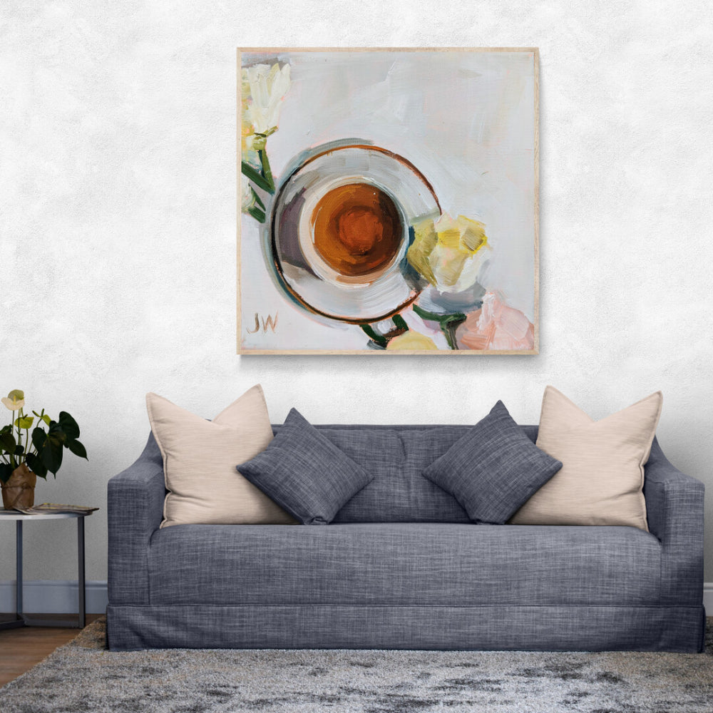 wall-art-print-canvas-poster-framed-Flowers And Tea-by-Jenny Westenhofer Art-Gioia Wall Art