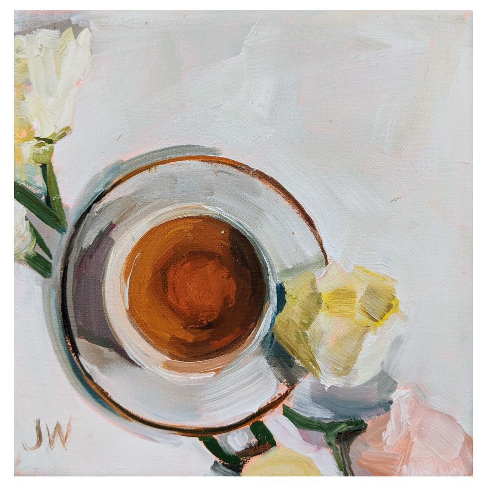 wall-art-print-canvas-poster-framed-Flowers And Tea-by-Jenny Westenhofer Art-Gioia Wall Art