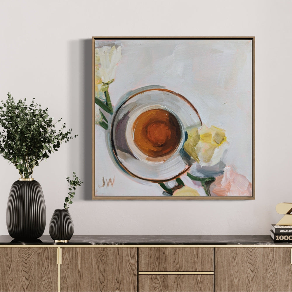 wall-art-print-canvas-poster-framed-Flowers And Tea-by-Jenny Westenhofer Art-Gioia Wall Art