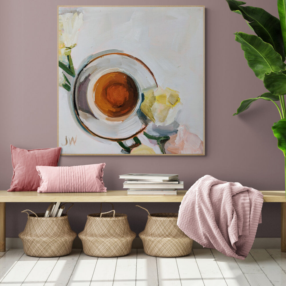 wall-art-print-canvas-poster-framed-Flowers And Tea-by-Jenny Westenhofer Art-Gioia Wall Art