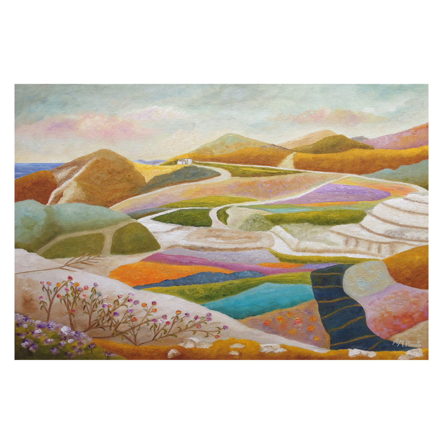 wall-art-print-canvas-poster-framed-Flowers Sprouting In The Rocky Valley , By Angeles M. Pomata-1