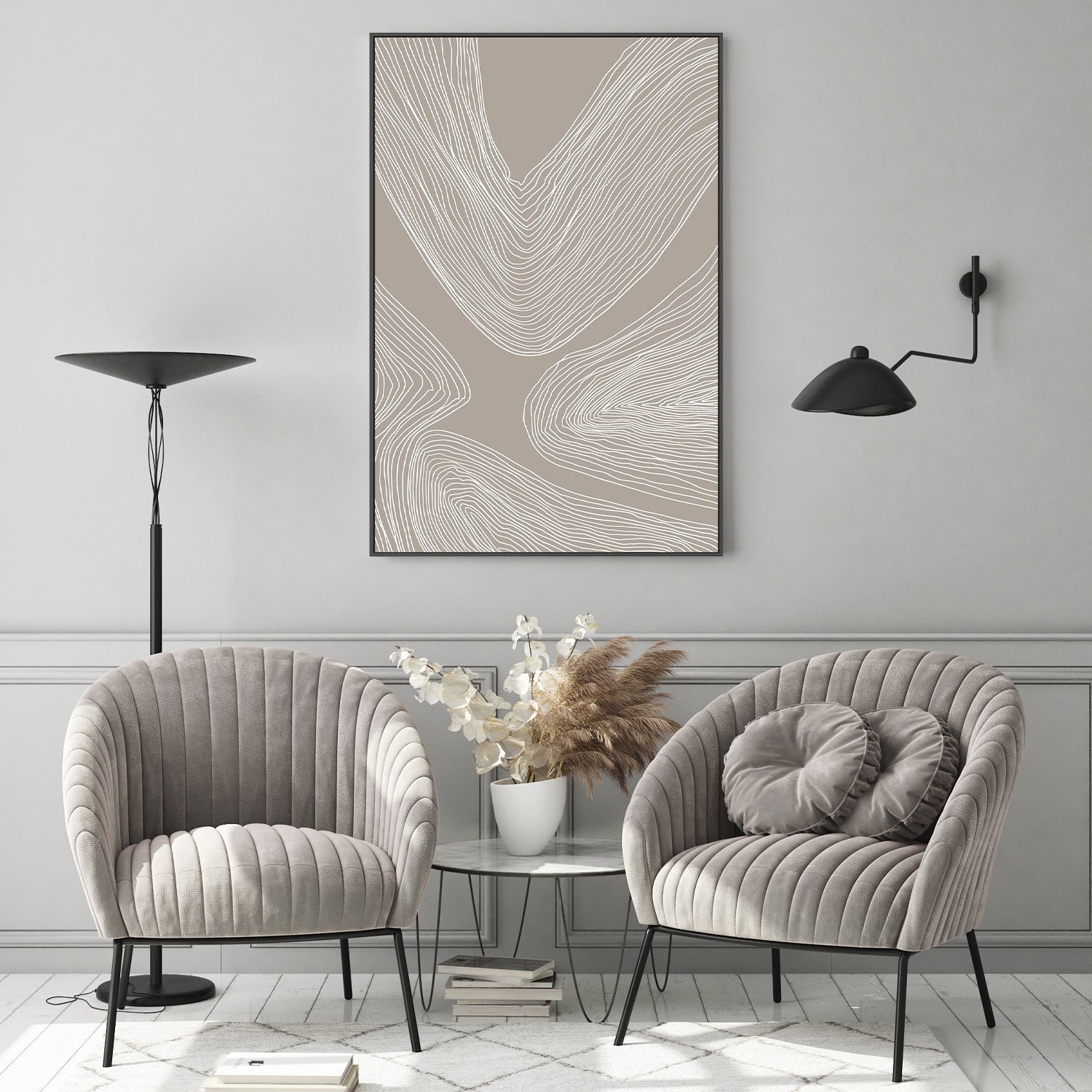 wall-art-print-canvas-poster-framed-Flowing Contours Line Art-7
