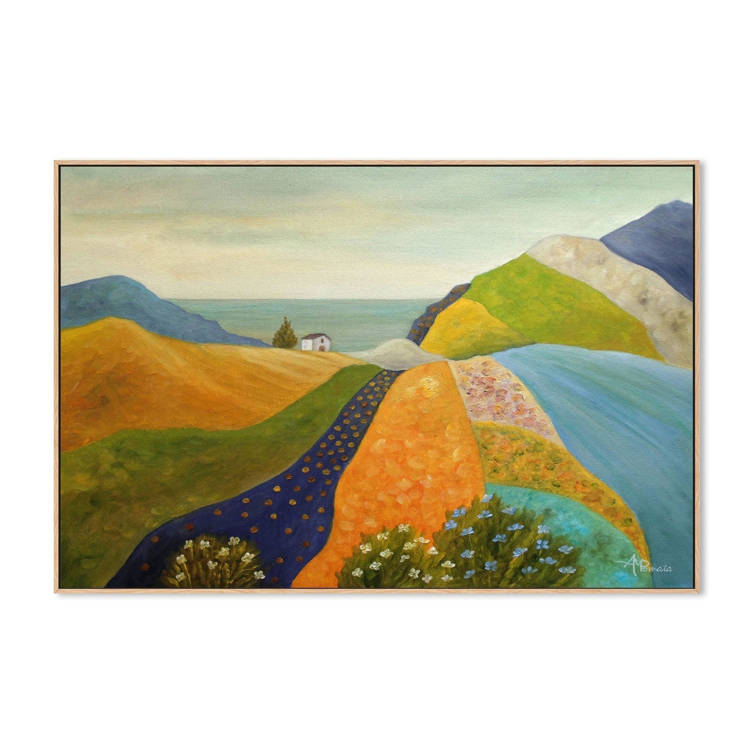 wall-art-print-canvas-poster-framed-Flowing To The Sea , By Angeles M. Pomata-4