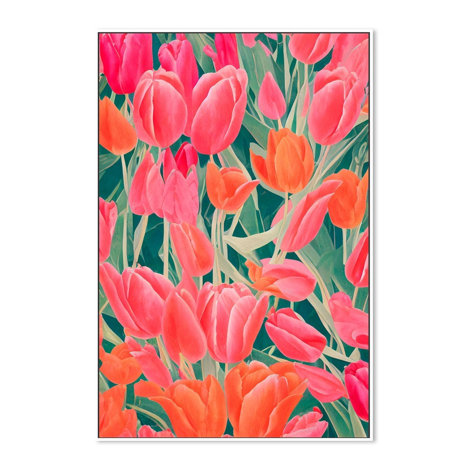 wall-art-print-canvas-poster-framed-Fluro Pink Tulips , By Treechild-GIOIA-WALL-ART