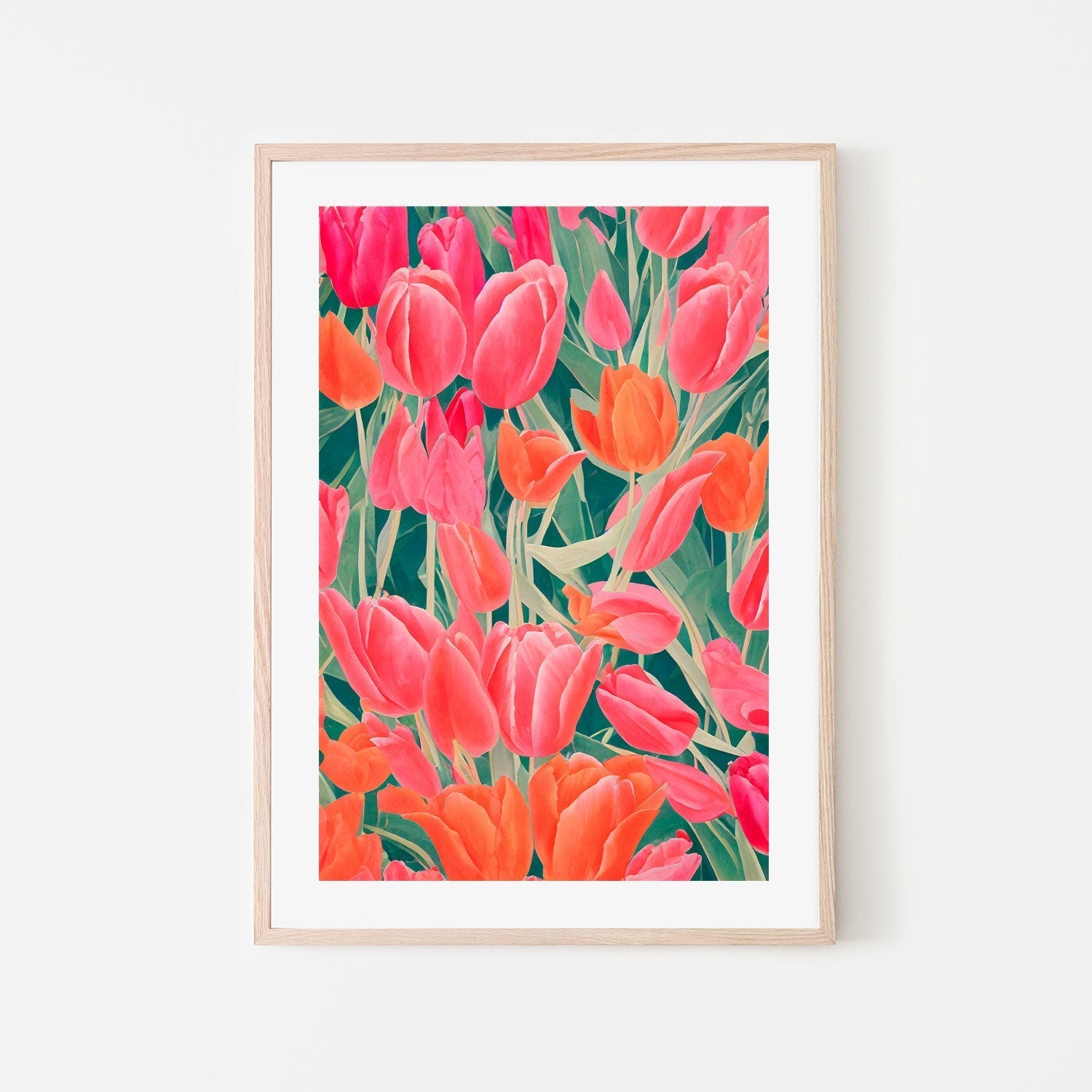 wall-art-print-canvas-poster-framed-Fluro Pink Tulips , By Treechild-GIOIA-WALL-ART