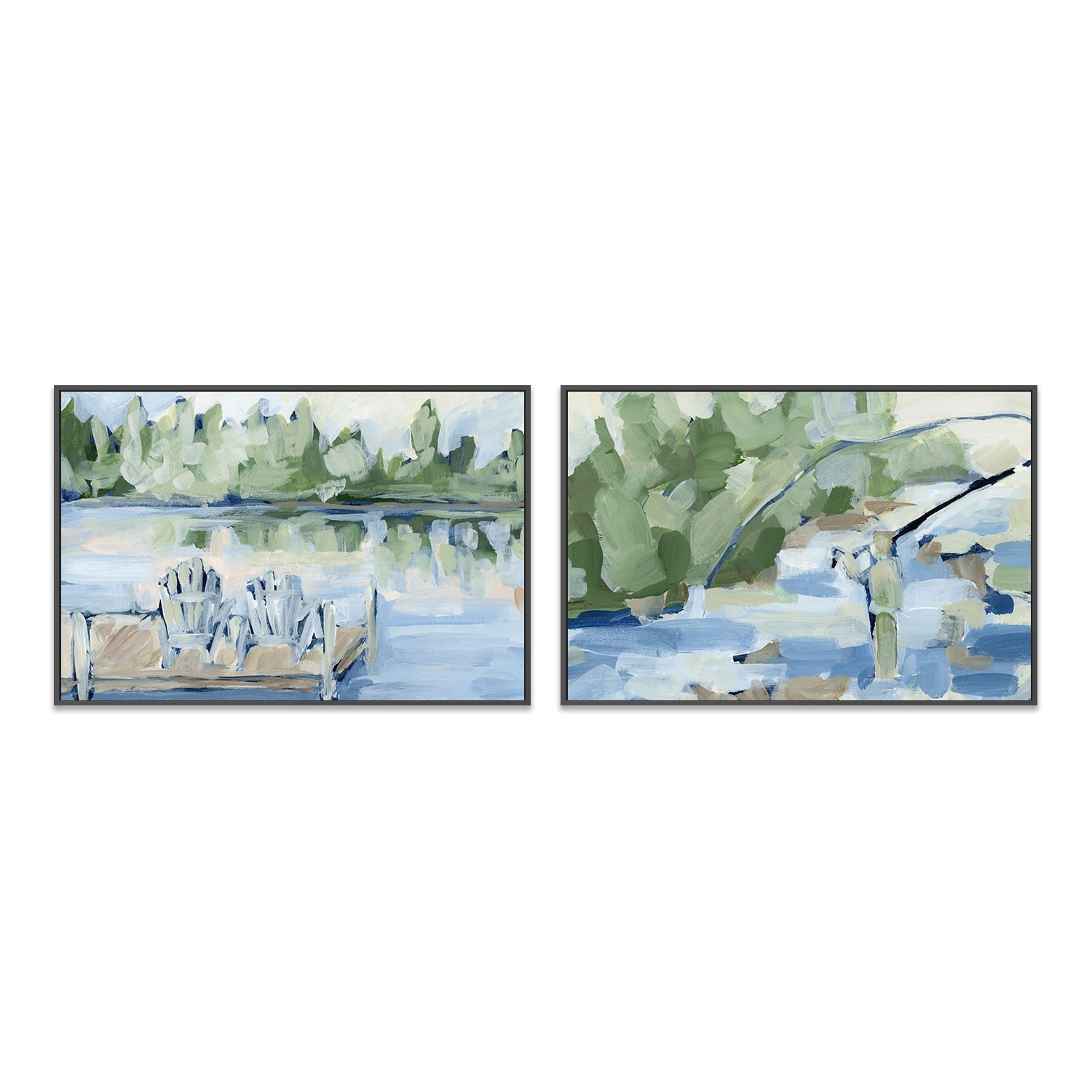 wall-art-print-canvas-poster-framed-Fly Fishing Oasis , Style D & E, Set Of 2 , By Jetty Home-3