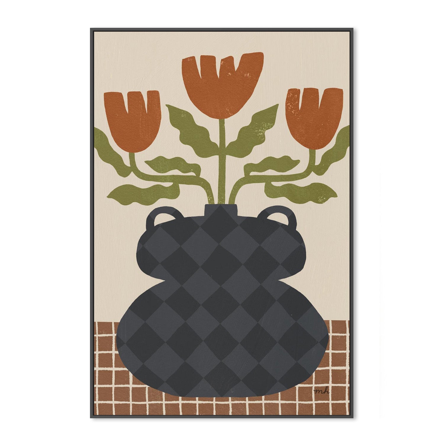 wall-art-print-canvas-poster-framed-Folk Floral, Style A-3