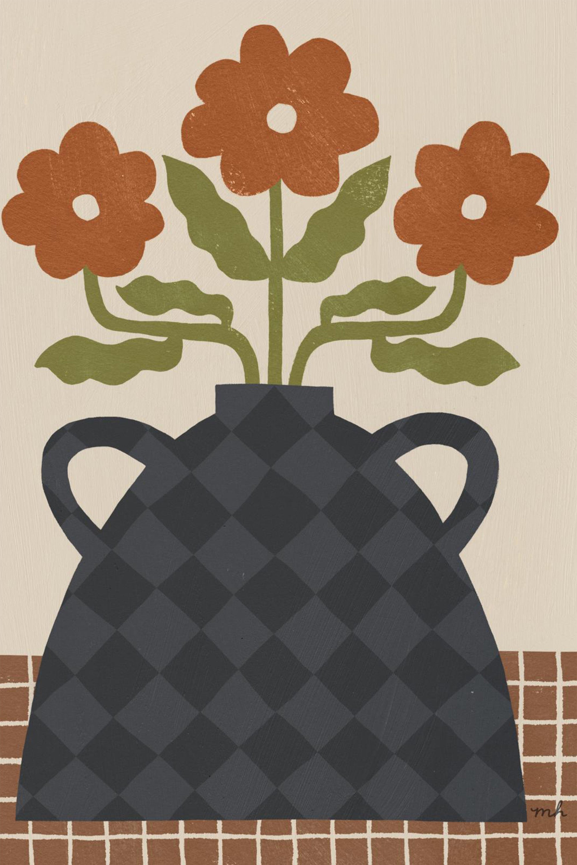 wall-art-print-canvas-poster-framed-Folk Floral, Style B-1