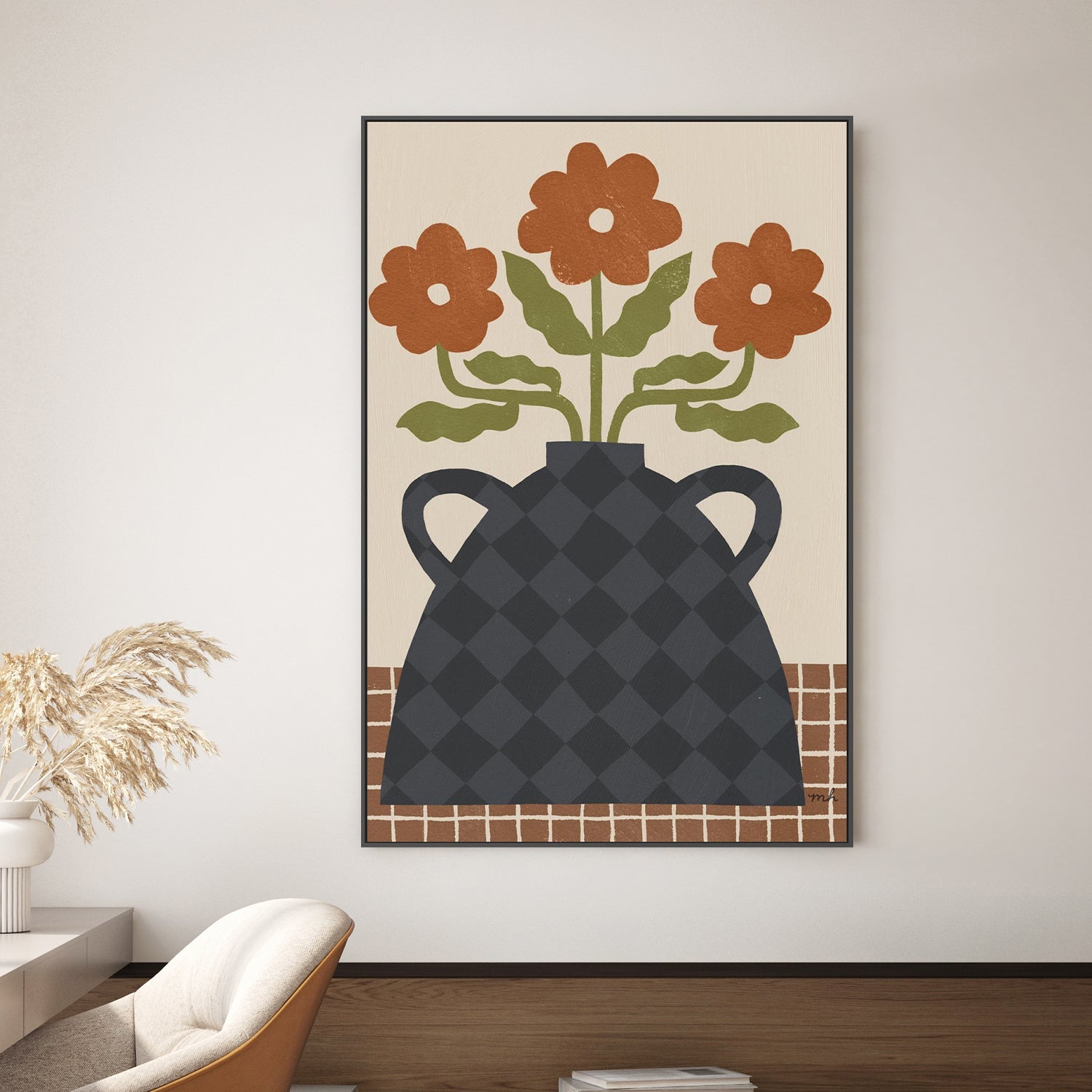 wall-art-print-canvas-poster-framed-Folk Floral, Style B-2