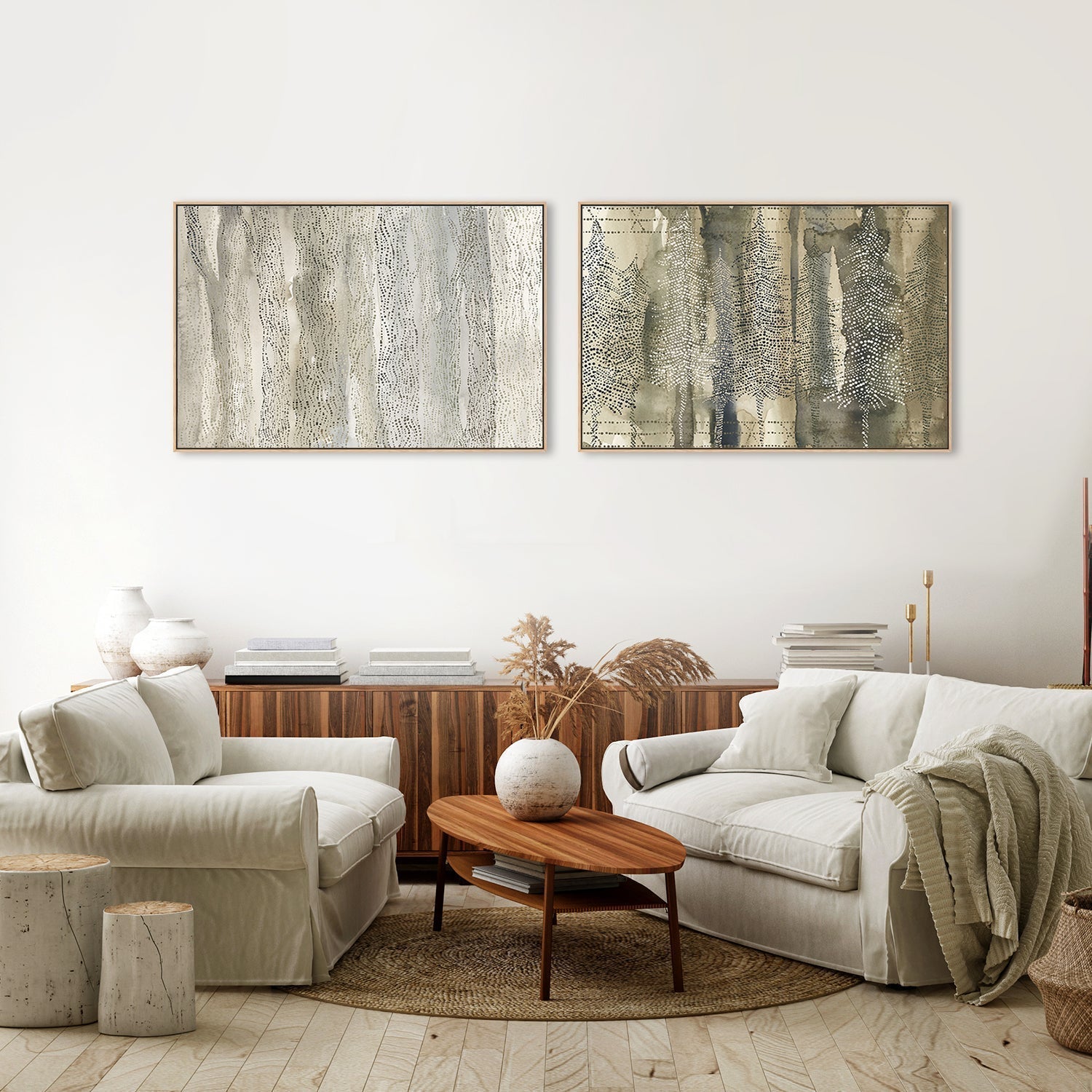 wall-art-print-canvas-poster-framed-Forest Dawn, Set Of 2-by-Emily Wood-Gioia Wall Art