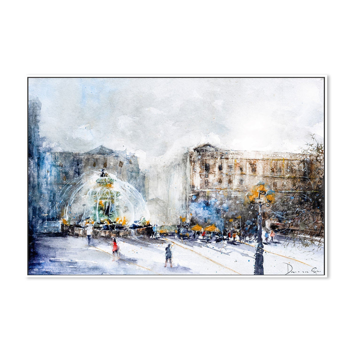 wall-art-print-canvas-poster-framed-Fountain Of Paris , By Lilou Online Fine Arts-GIOIA-WALL-ART