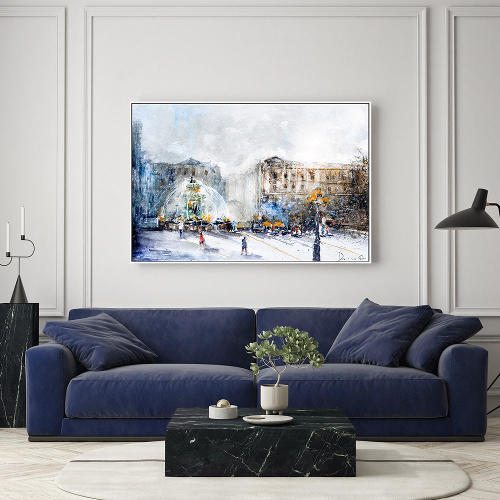 wall-art-print-canvas-poster-framed-Fountain Of Paris , By Lilou Online Fine Arts-GIOIA-WALL-ART