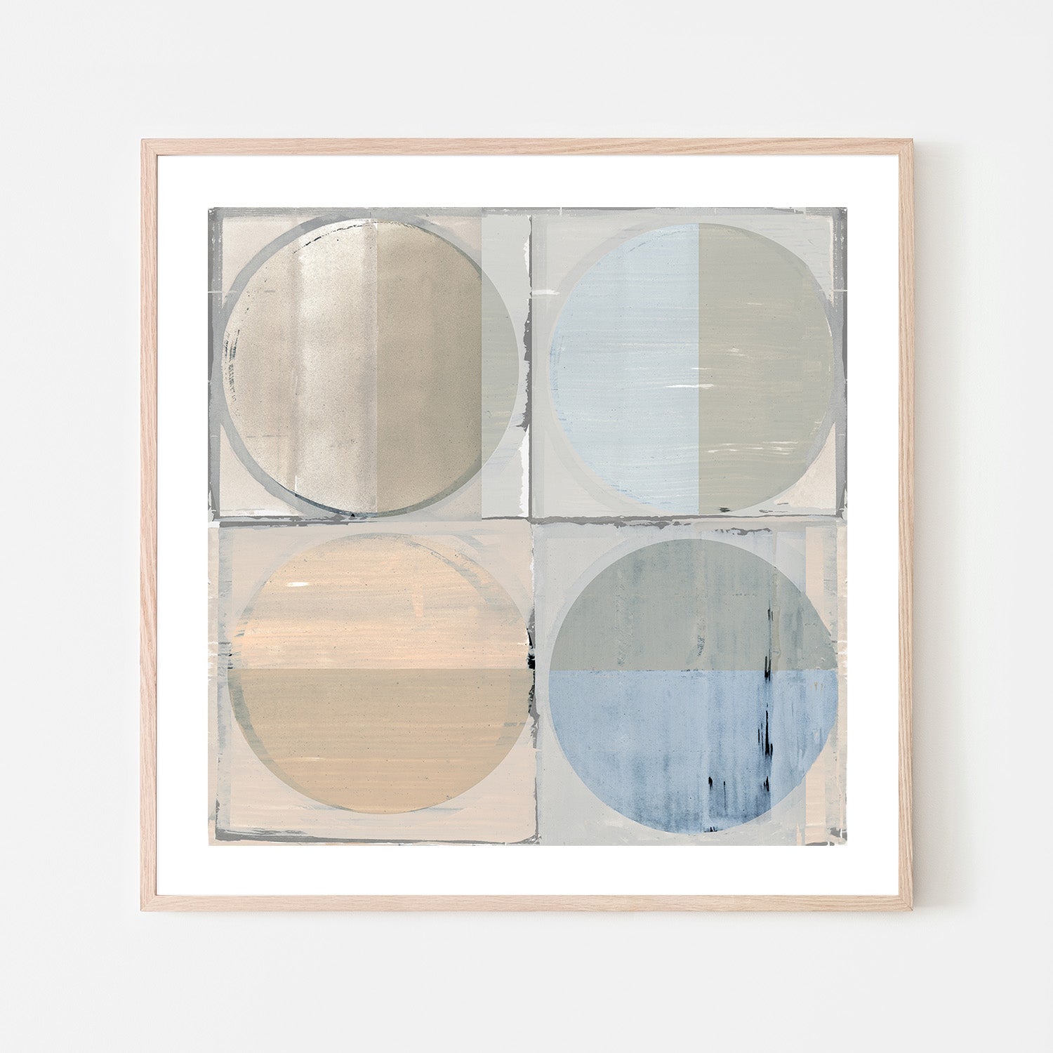 wall-art-print-canvas-poster-framed-Four Circles and Squares Art Print , Style A-6
