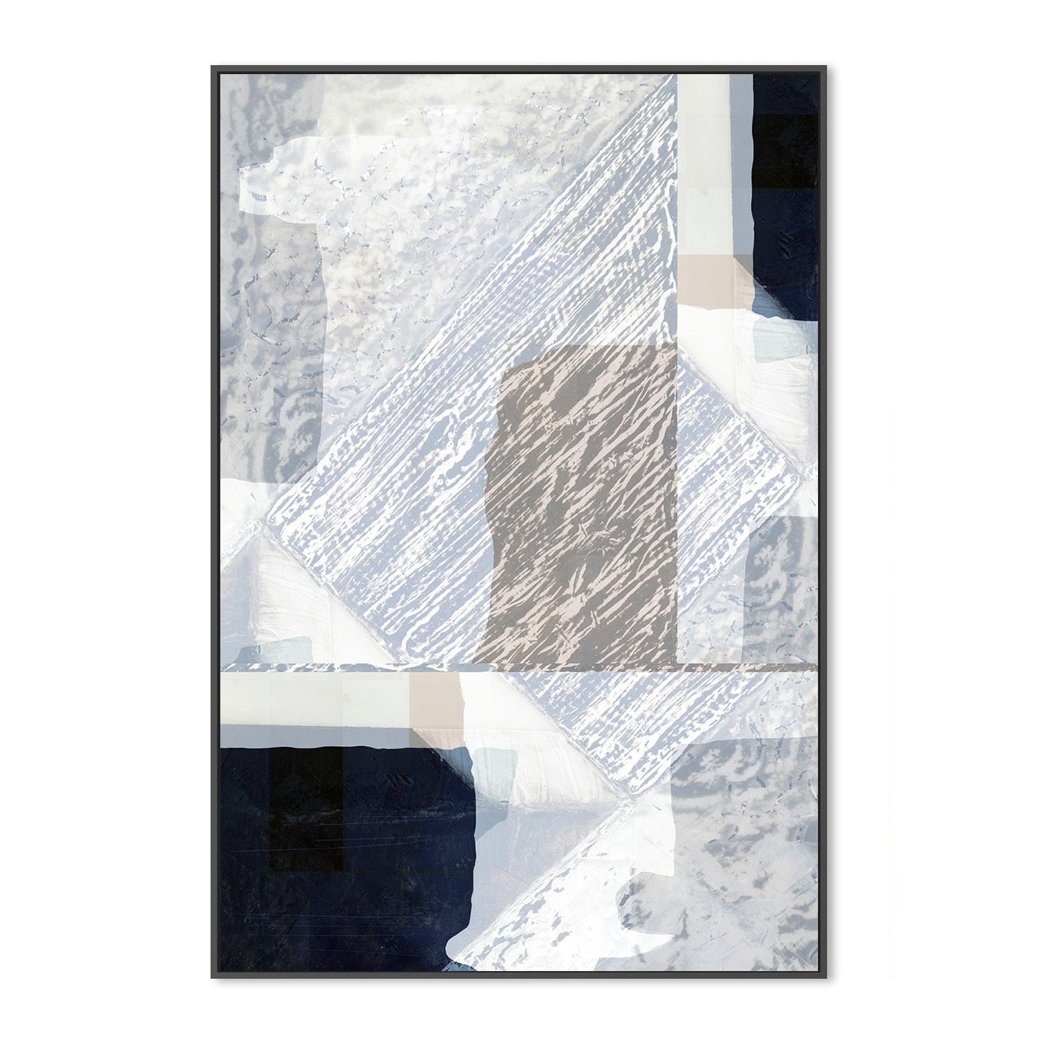 wall-art-print-canvas-poster-framed-Fragmented Form in White, Style B-3