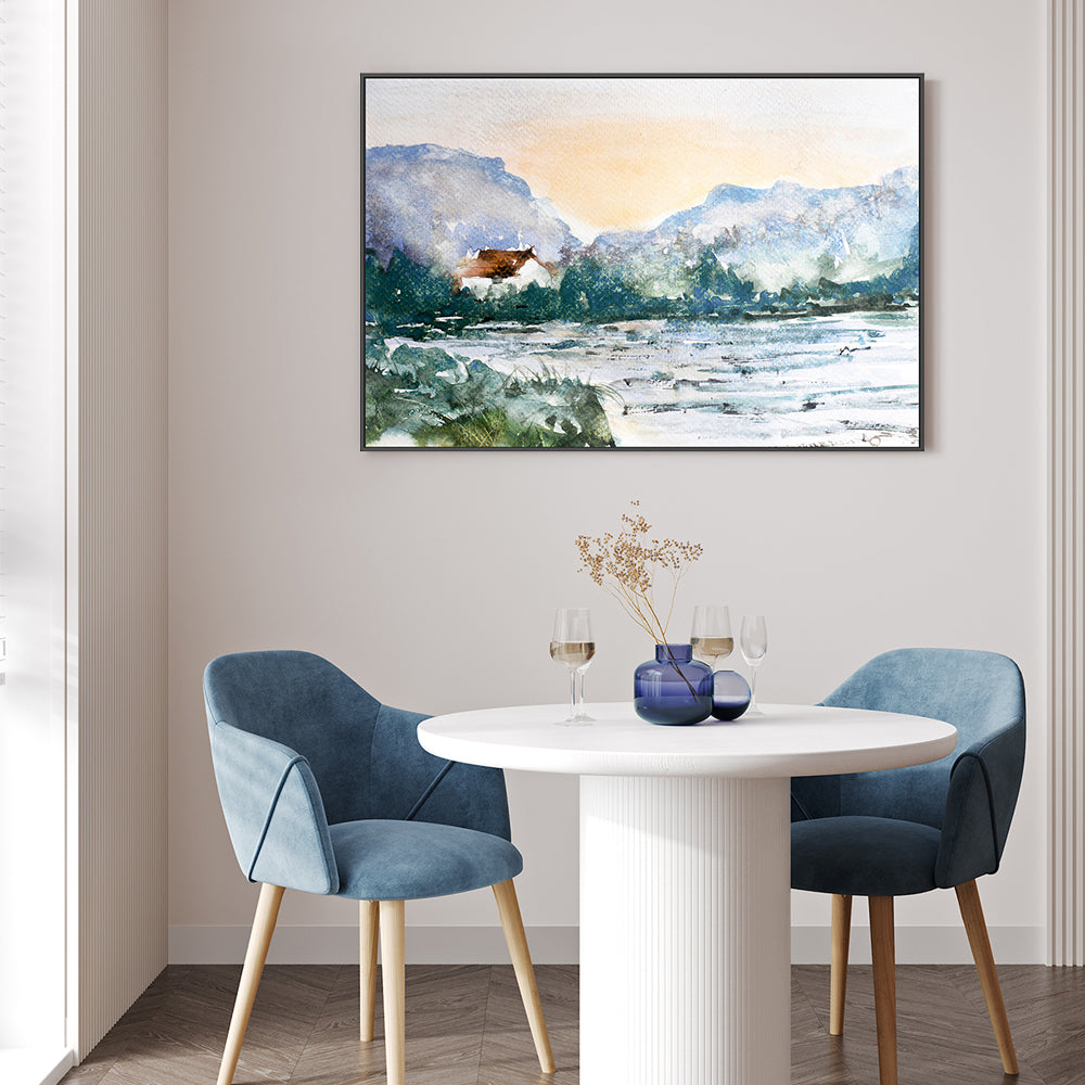 wall-art-print-canvas-poster-framed-French Mountain Landscape-by-Lilou Online Fine Arts-Gioia Wall Art