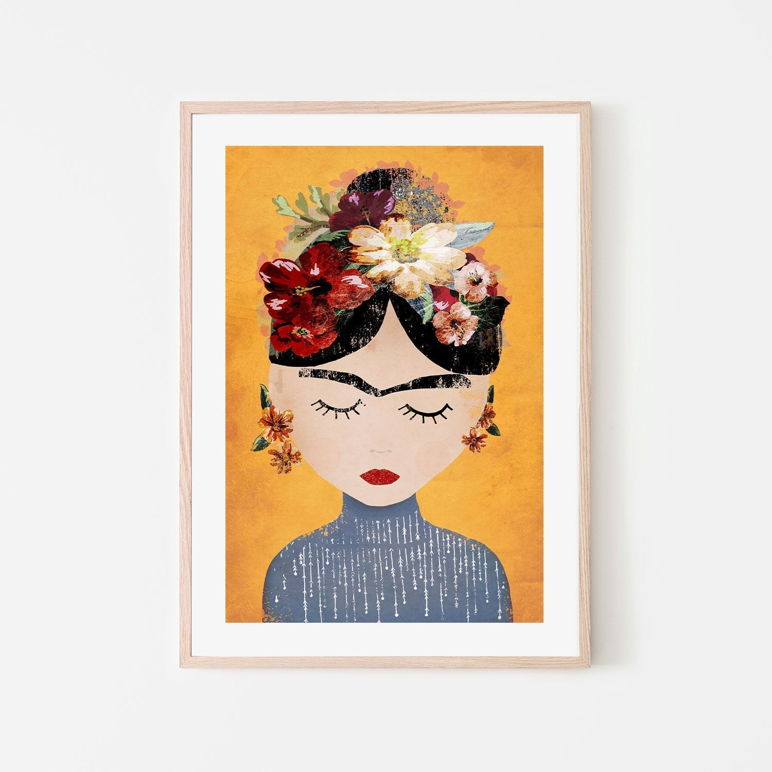wall-art-print-canvas-poster-framed-Frida, Yellow Version , By Treechild-GIOIA-WALL-ART