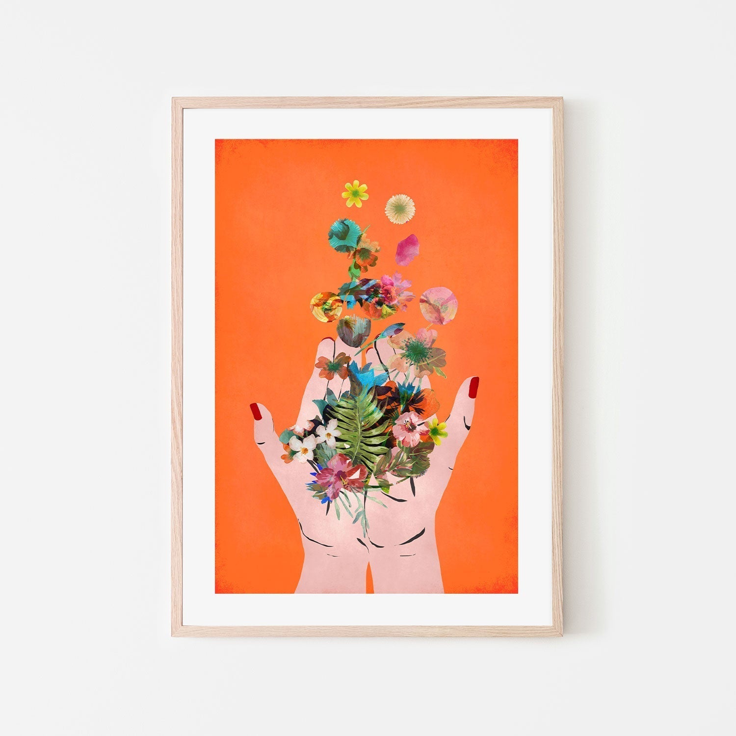 wall-art-print-canvas-poster-framed-Frida's Hand, Orange Version , By Treechild-GIOIA-WALL-ART