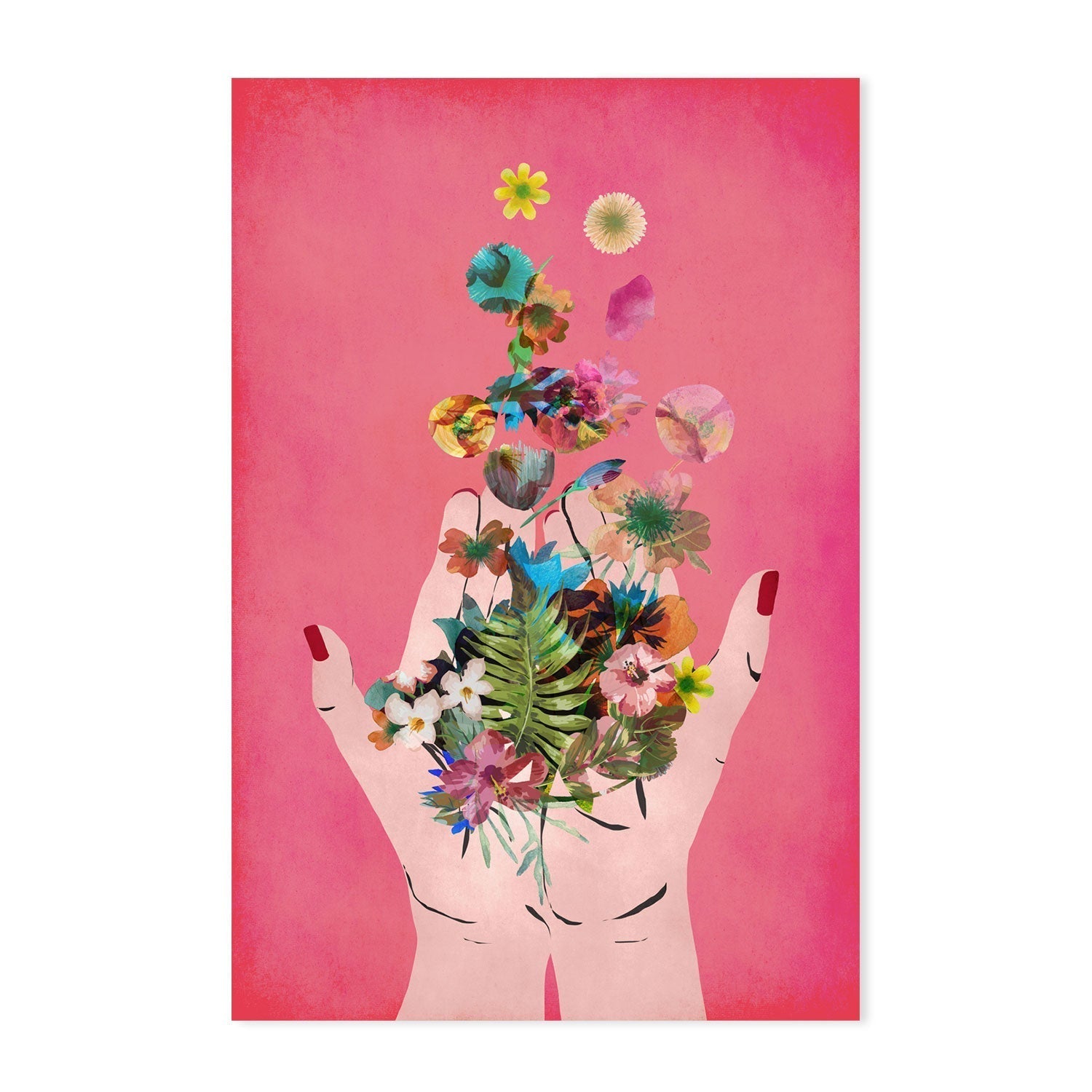 wall-art-print-canvas-poster-framed-Frida's Hand, Pink Version , By Treechild-GIOIA-WALL-ART