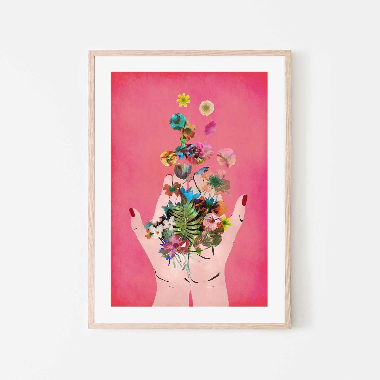 wall-art-print-canvas-poster-framed-Frida's Hand, Pink Version , By Treechild-GIOIA-WALL-ART