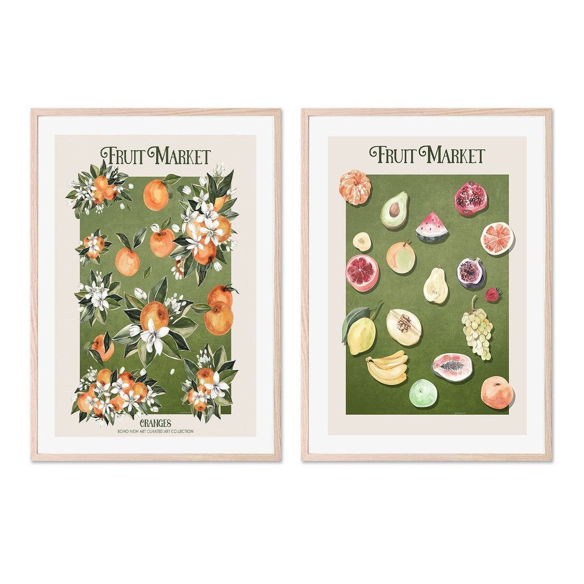 wall-art-print-canvas-poster-framed-Fruit Market Posters, Set Of 2 , By Emel Tunaboylu-GIOIA-WALL-ART