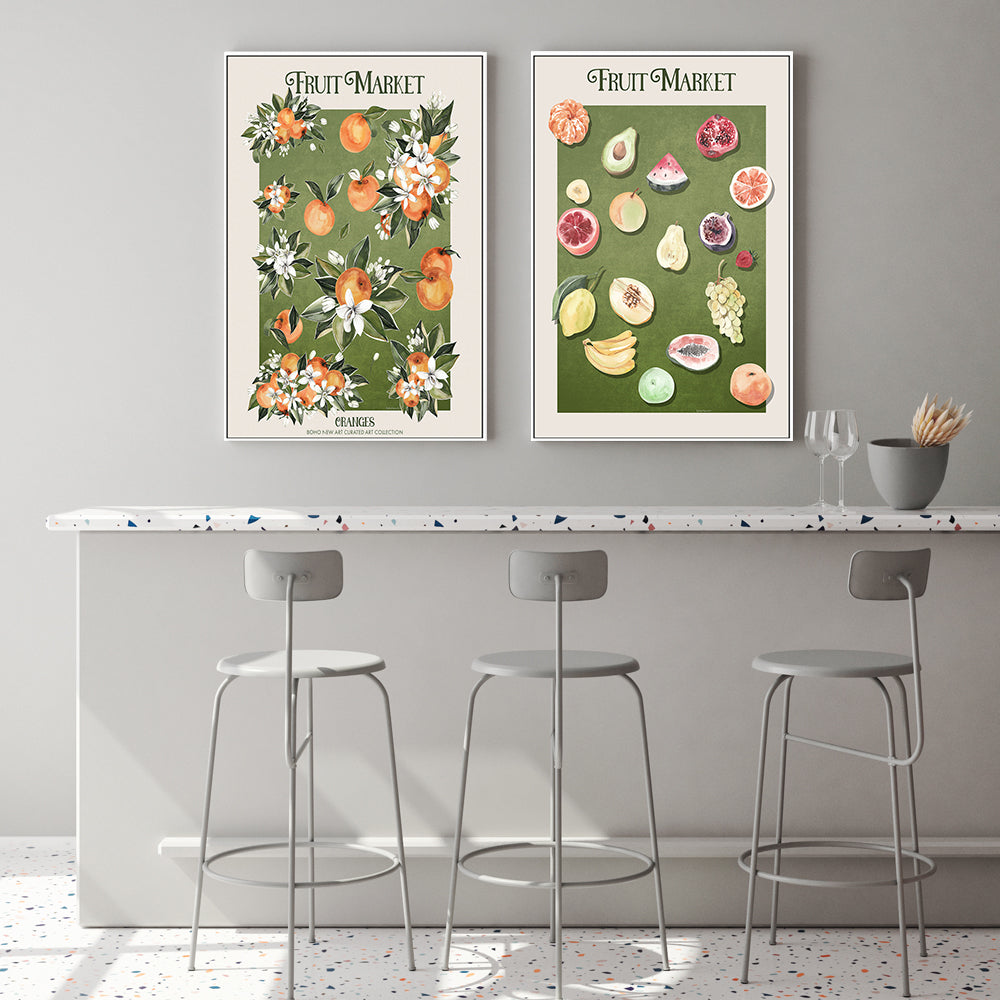 wall-art-print-canvas-poster-framed-Fruit Market Posters, Set Of 2 , By Emel Tunaboylu-GIOIA-WALL-ART