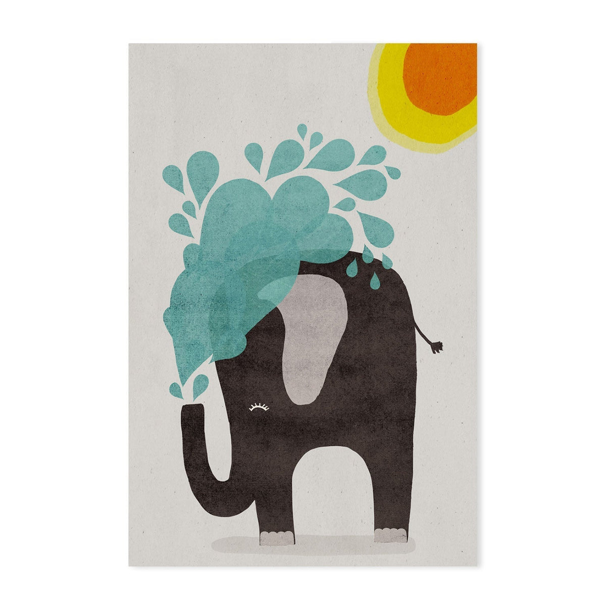 wall-art-print-canvas-poster-framed-Funny Elephant , By Treechild-GIOIA-WALL-ART