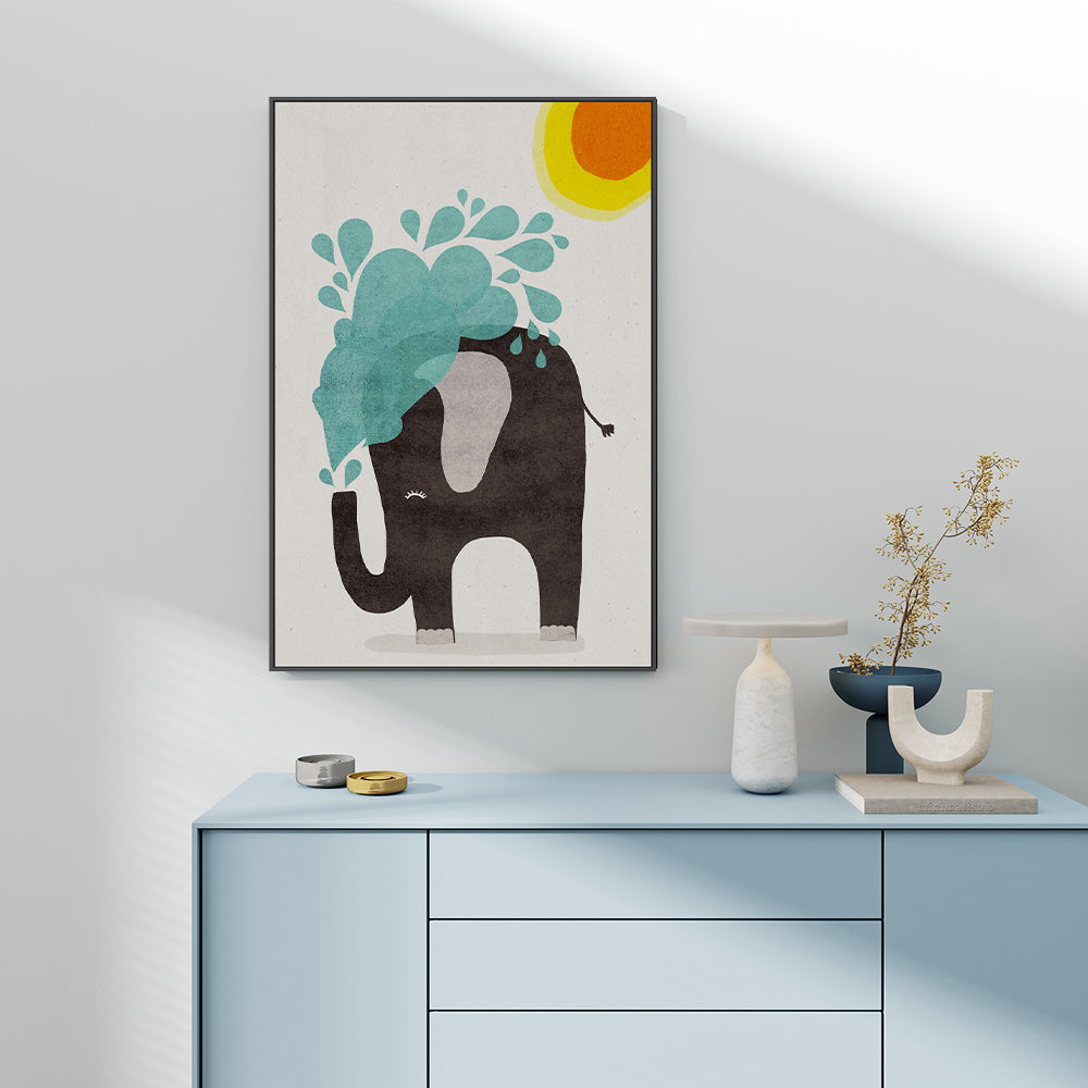 wall-art-print-canvas-poster-framed-Funny Elephant , By Treechild-GIOIA-WALL-ART