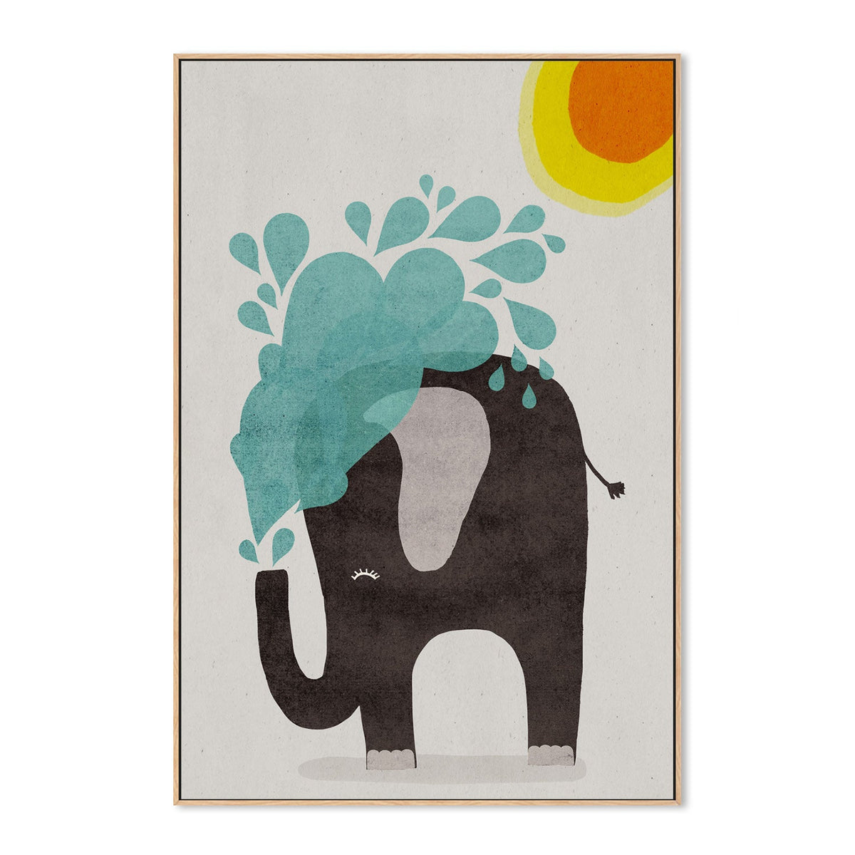 wall-art-print-canvas-poster-framed-Funny Elephant , By Treechild-GIOIA-WALL-ART