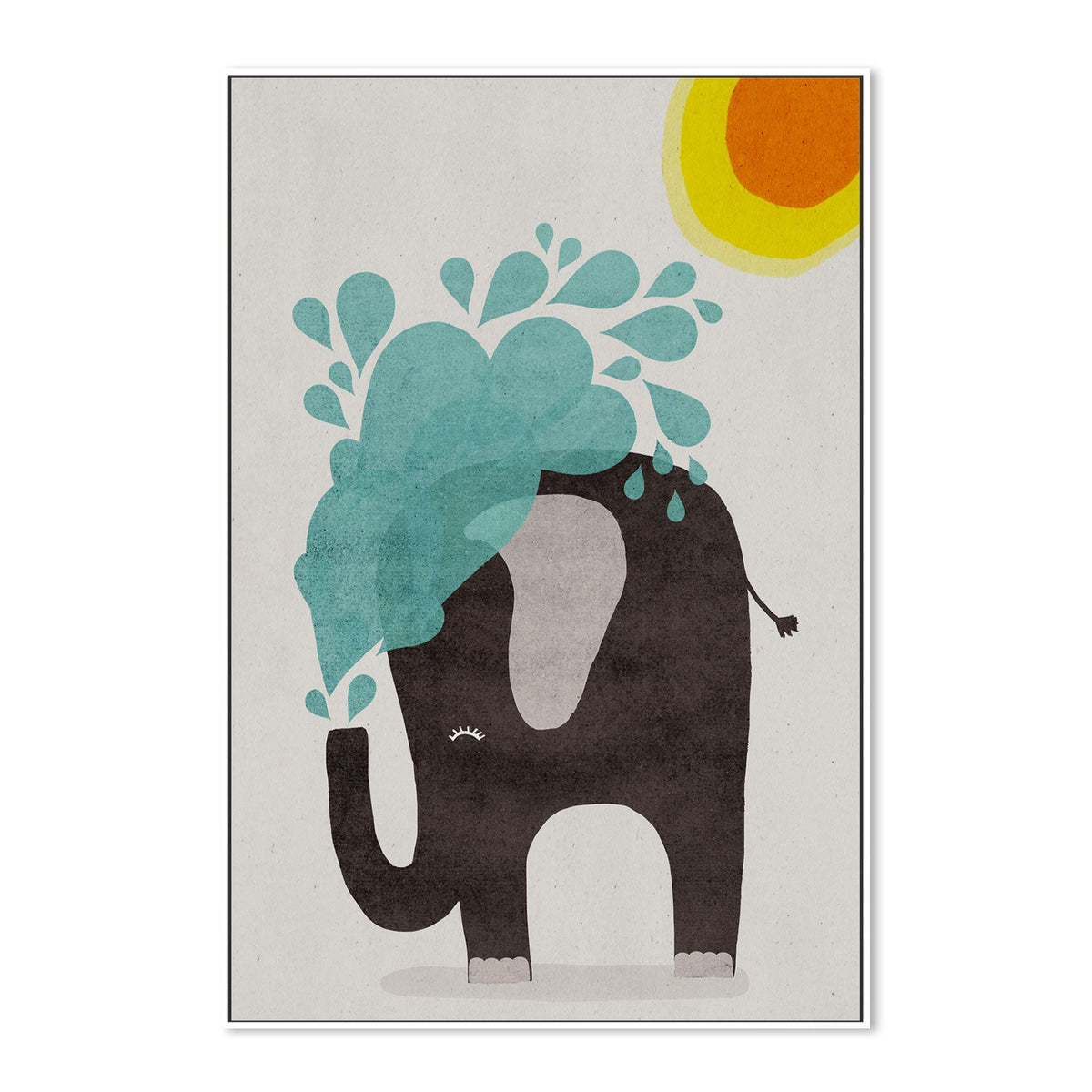 wall-art-print-canvas-poster-framed-Funny Elephant , By Treechild-GIOIA-WALL-ART