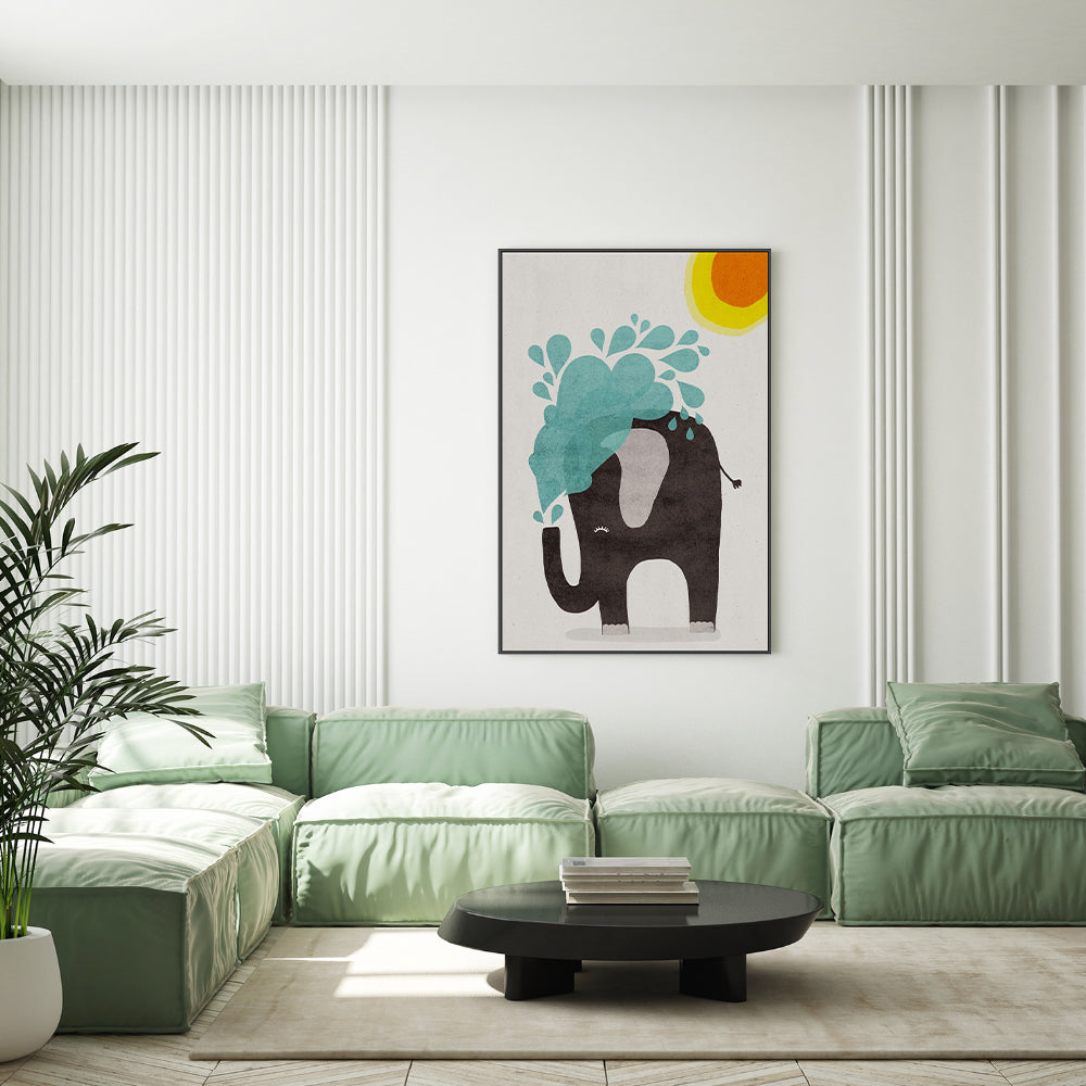 wall-art-print-canvas-poster-framed-Funny Elephant , By Treechild-GIOIA-WALL-ART