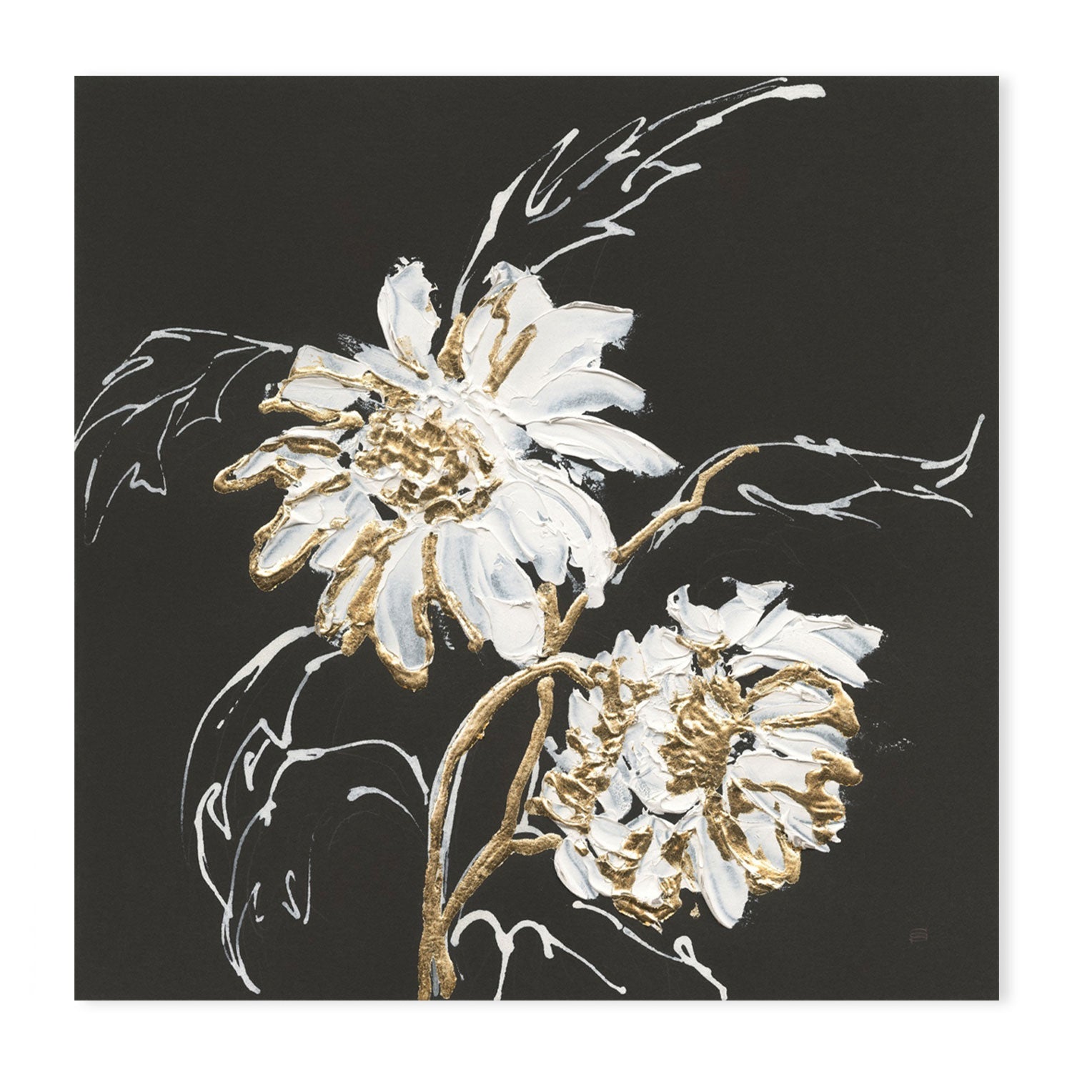 wall-art-print-canvas-poster-framed-Gilded Sunflowers-by-Chris Paschke-Gioia Wall Art