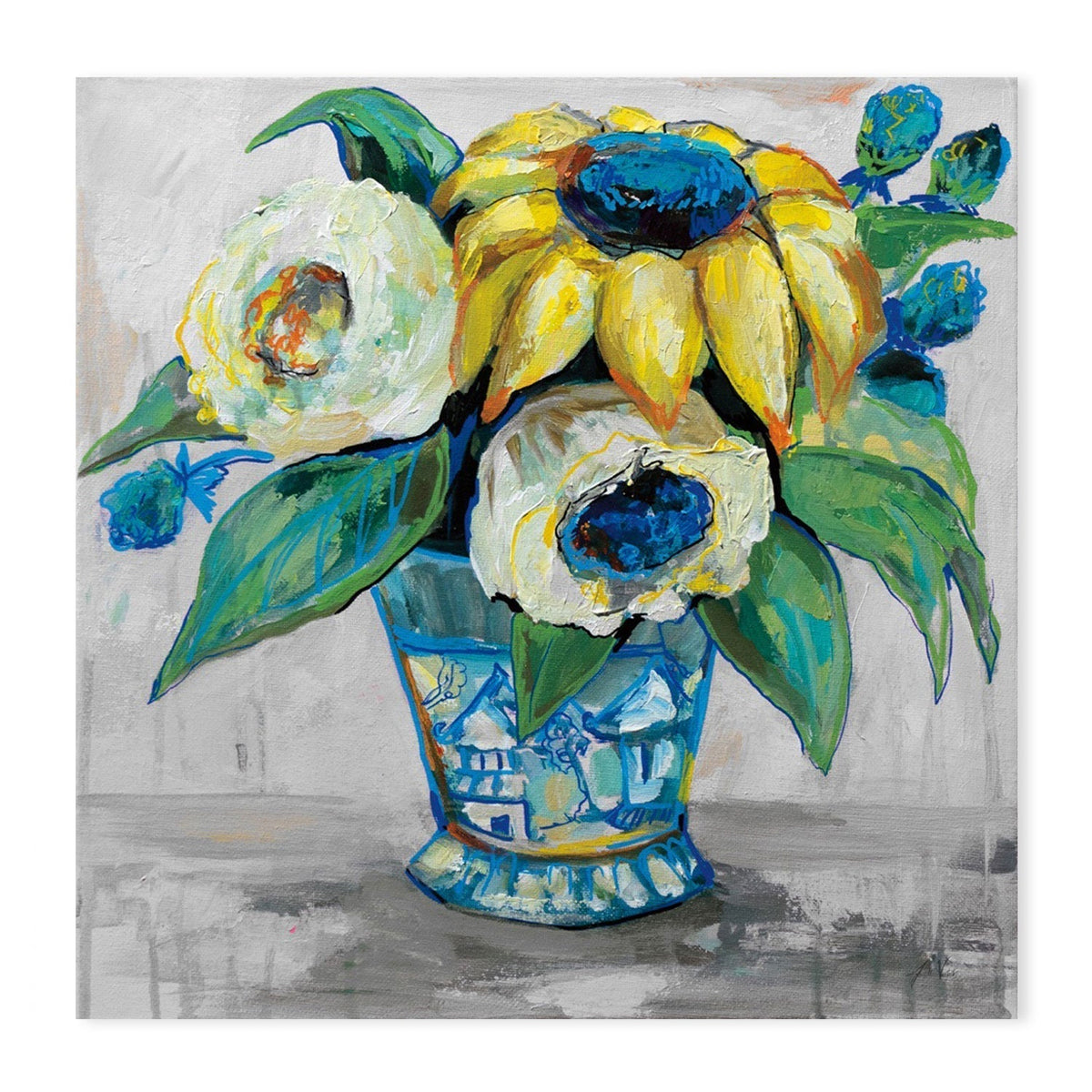 wall-art-print-canvas-poster-framed-Ginger Jar Gray, Style B-by-Jeanette Vertentes-Gioia Wall Art